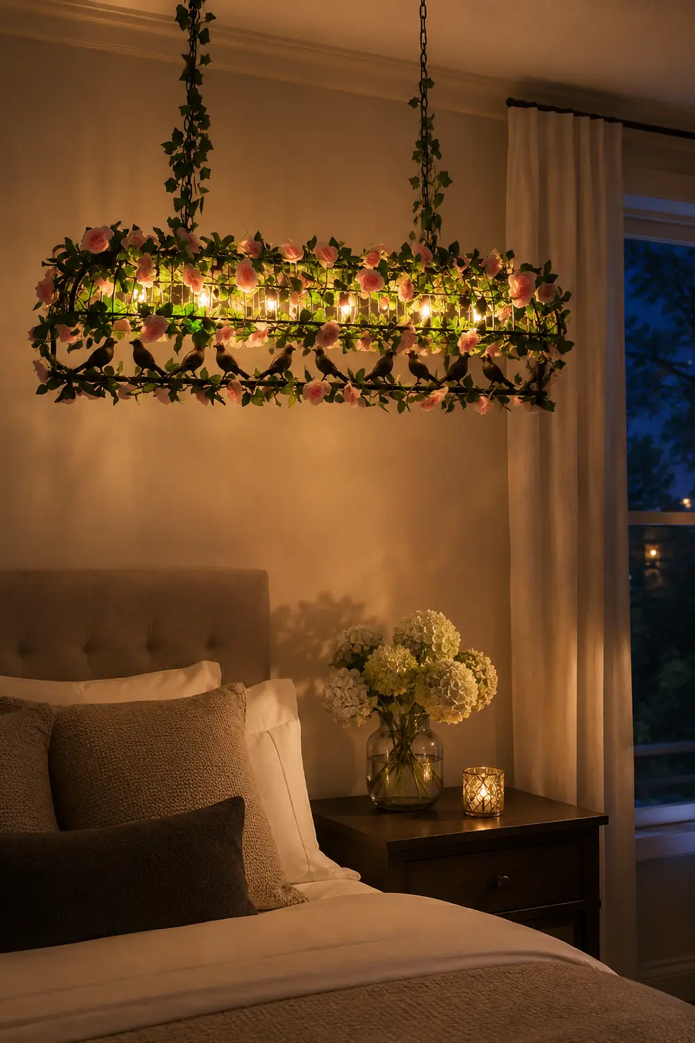 Alessio Vintage Rustic Flourishing Blossom Metal Pendant Light - Lumpaz