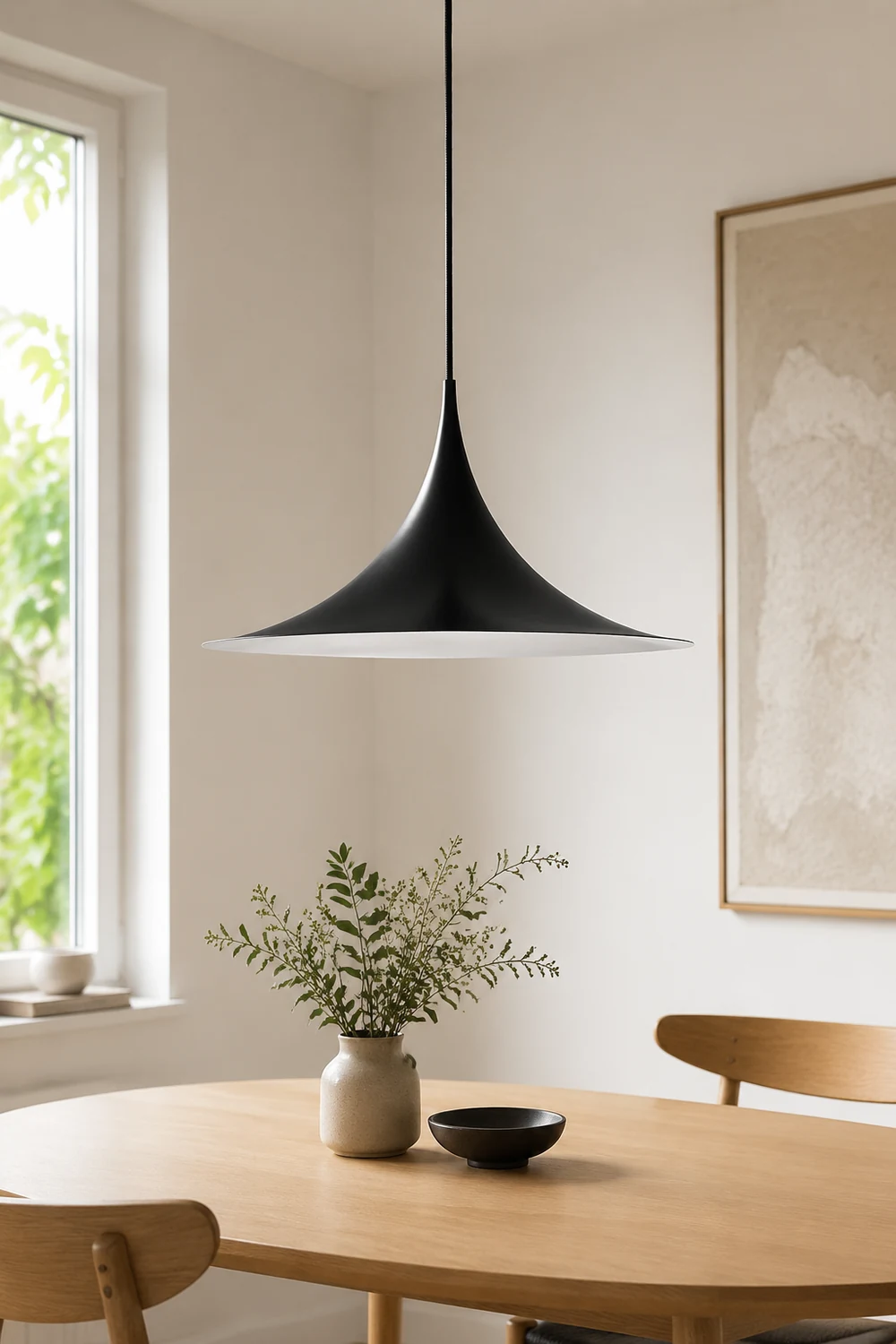 Cairns Mordern Pendant Light, Metal Black/White Dinning Room - Lumpaz
