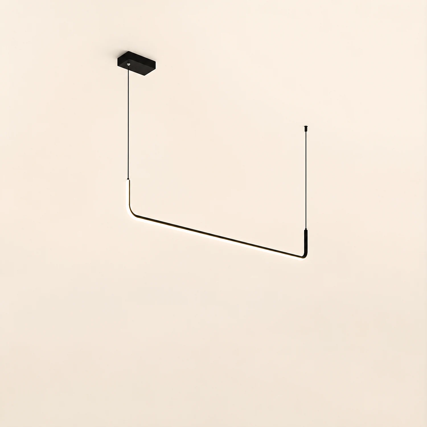 Edge Modern Linear Pendant Light Double Frame, Black/Gold - Lumpaz