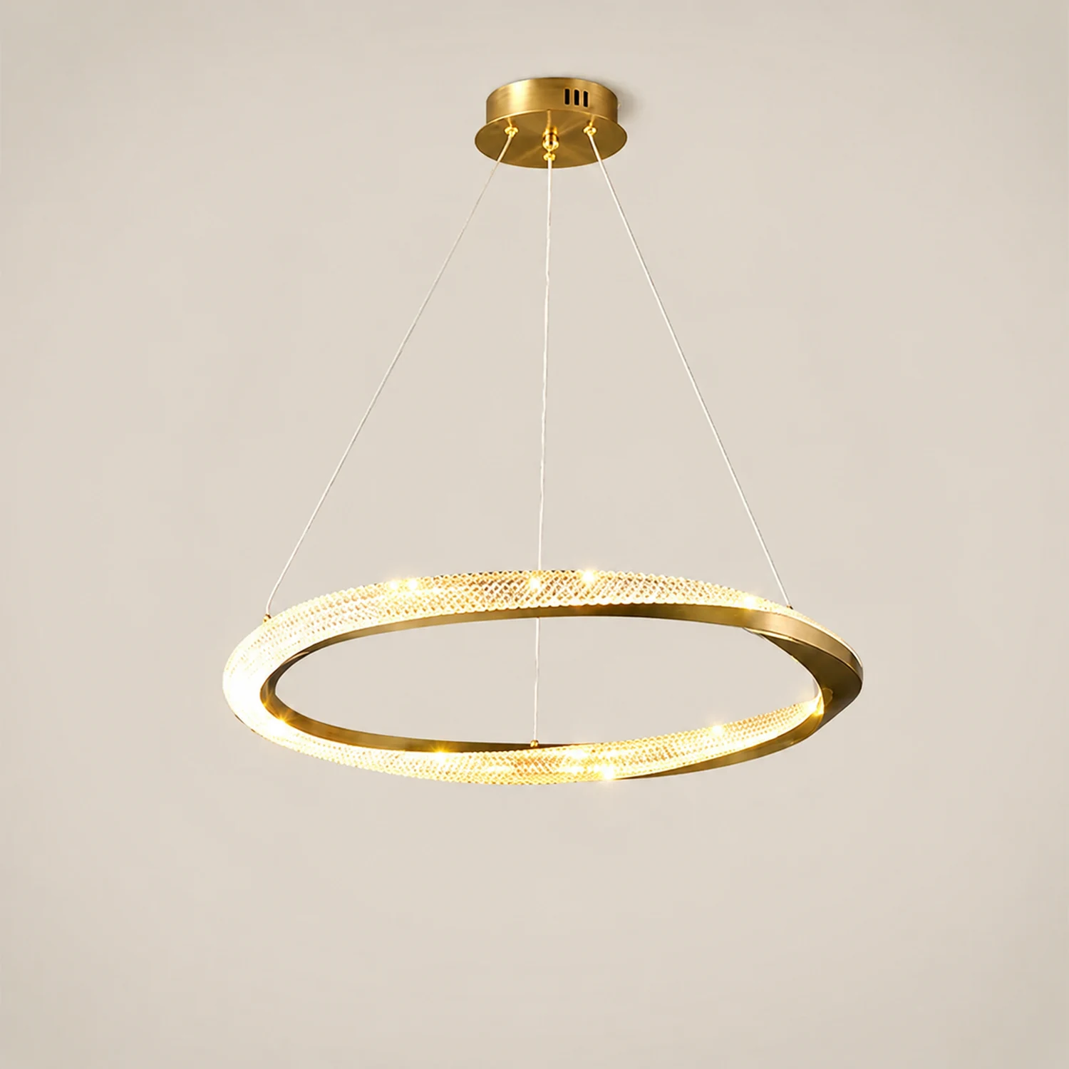 Arisha Minimalist  Ring Spiral Shape Metal Pendant Light,Gold - Lumpaz