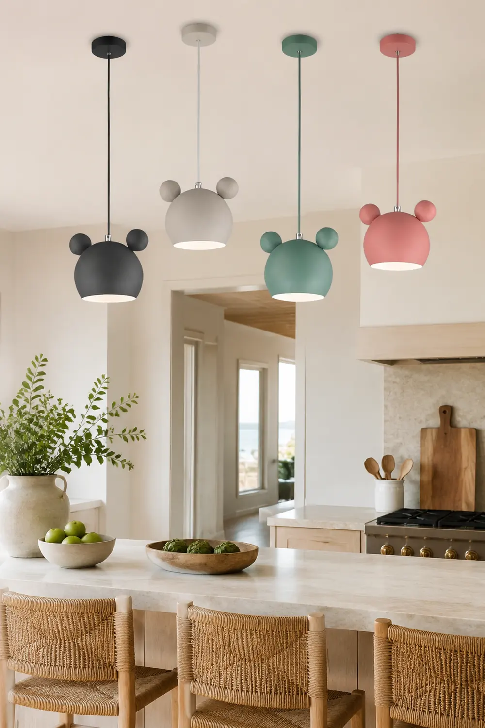 Morandi Modern Cartoon Beer Shape Metal Pendant Light, Multicolor - Lumpaz