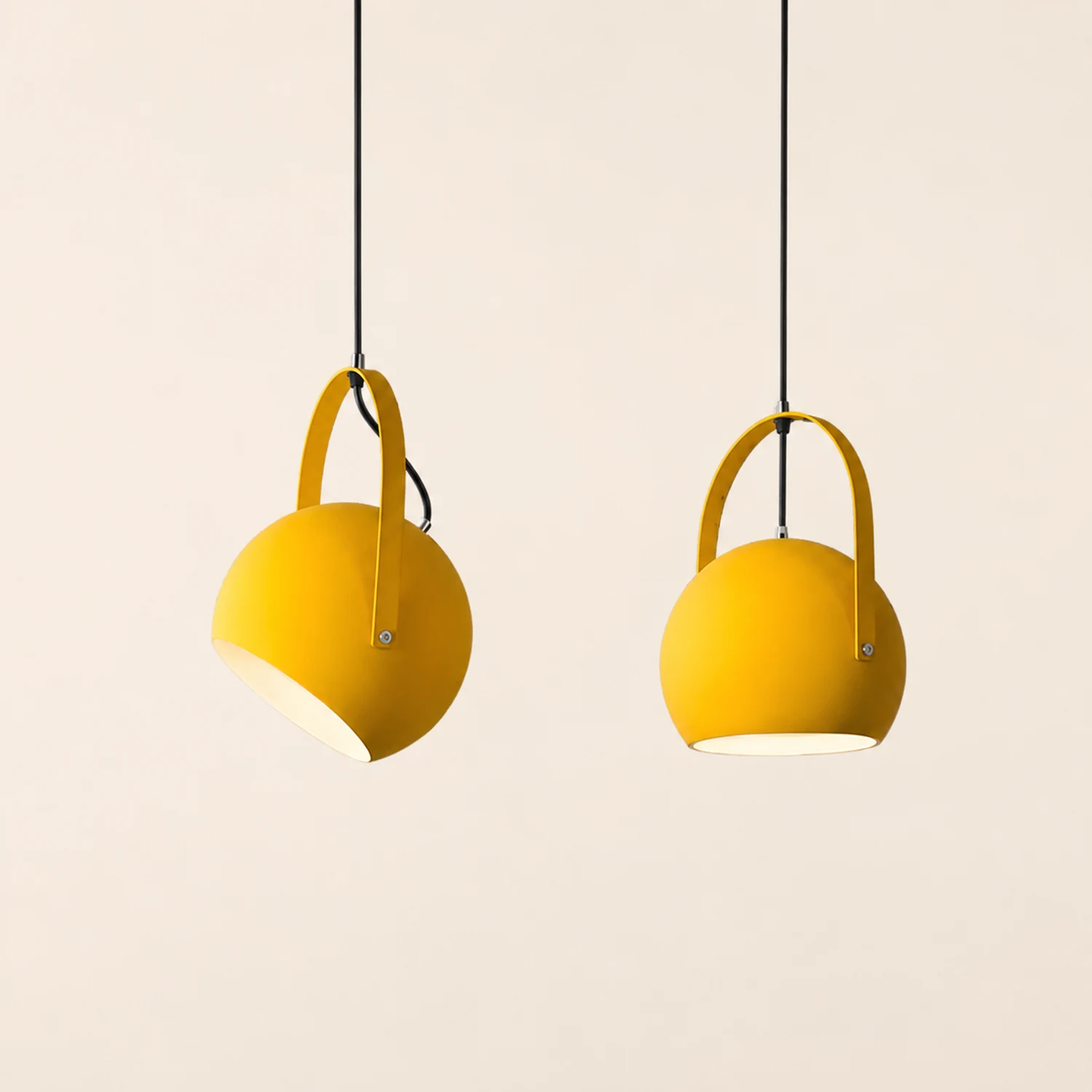 Morandi Colorful Art Deco Pendant Light, Spherical, Metal, Bedroom - Lumpaz