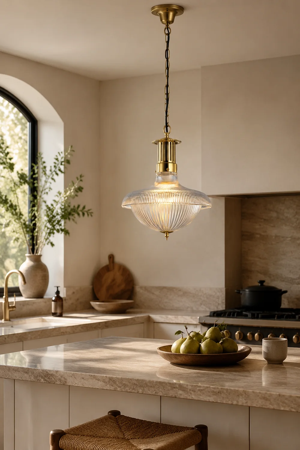 Alessio Vintage Industrial LED Pendant Light Glass Bedroom Kitchen - Lumpaz