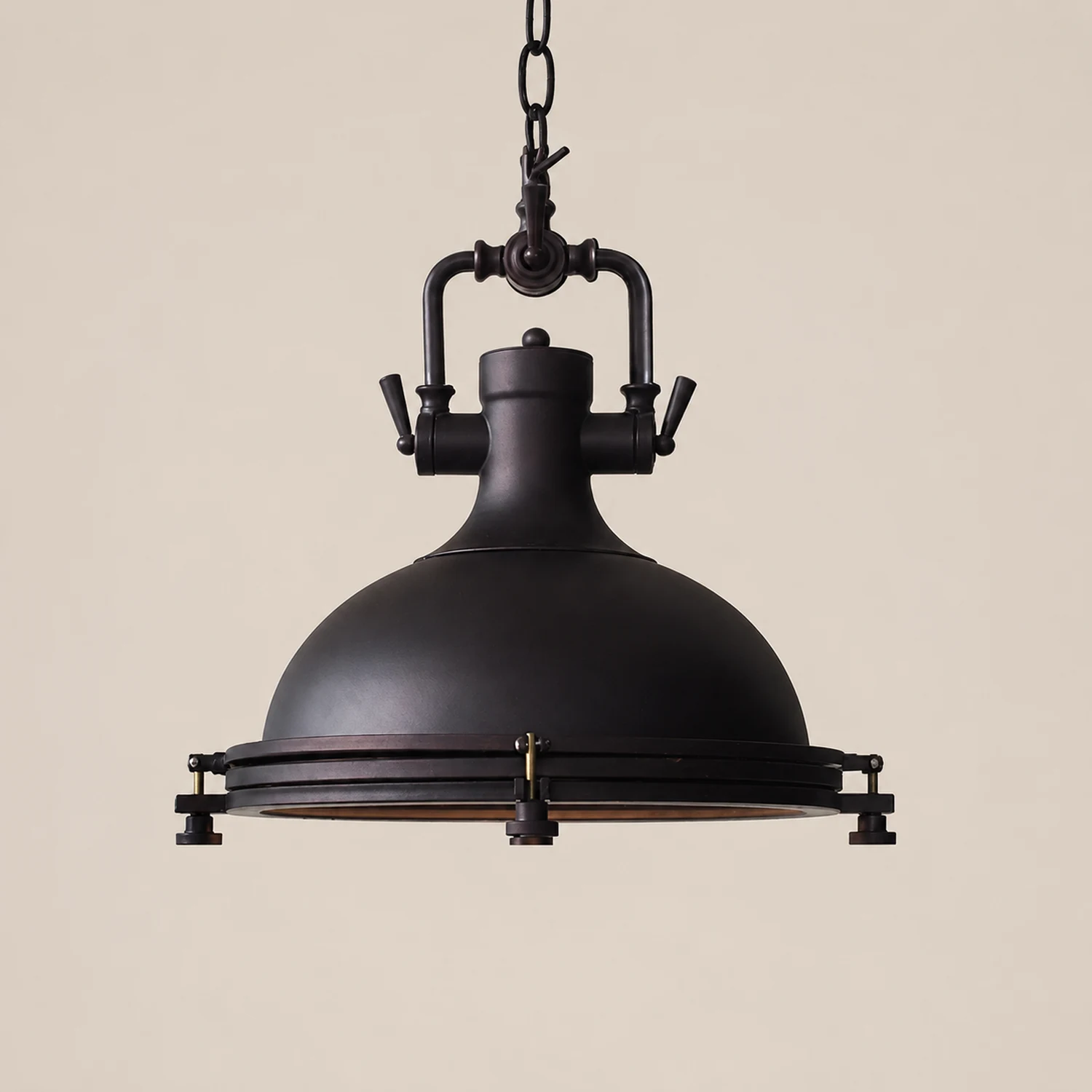 Alessio Rustic Retro Pot Black Metal Pendant Light, 2 Style - Lumpaz