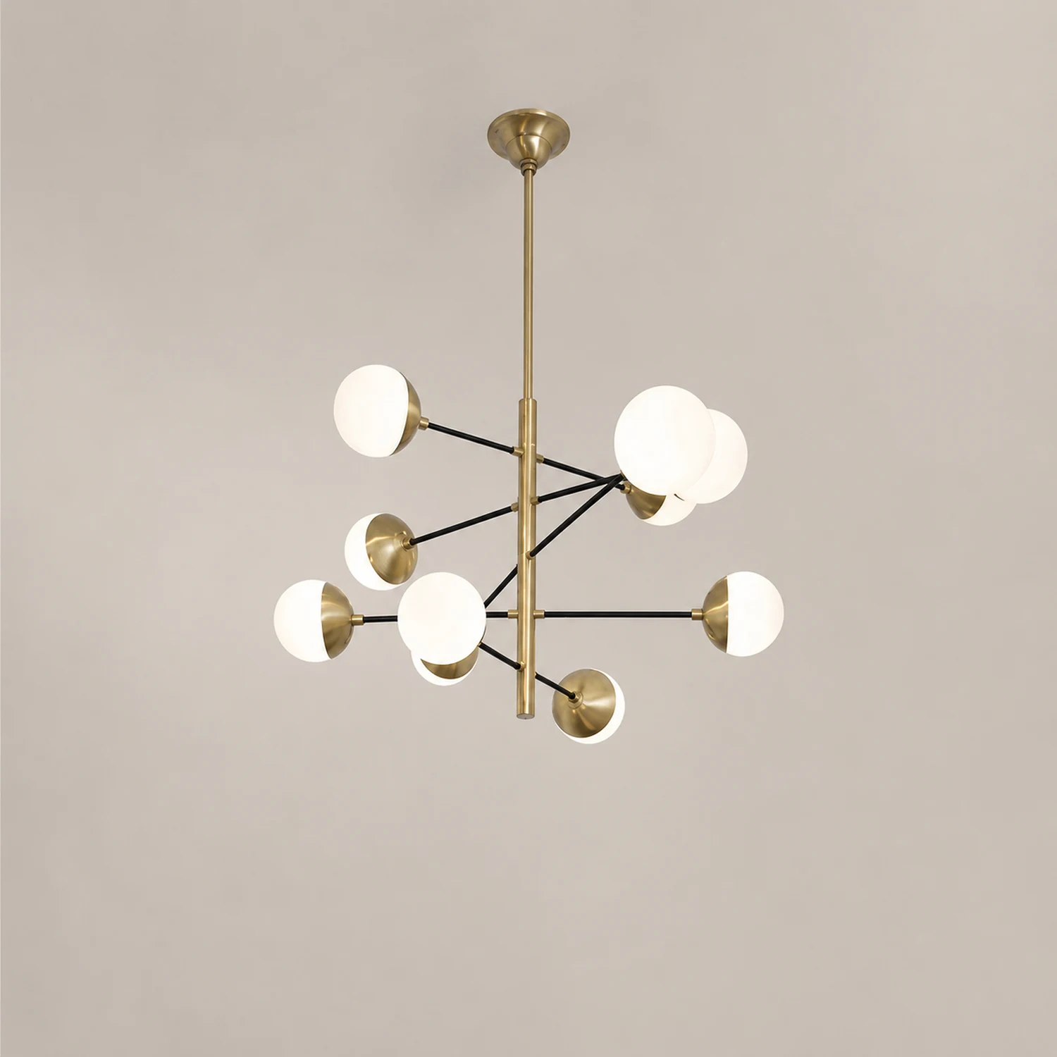 Valentina Nordic Multi Globe Metal/Glass Pendant Light, Gold - Lumpaz