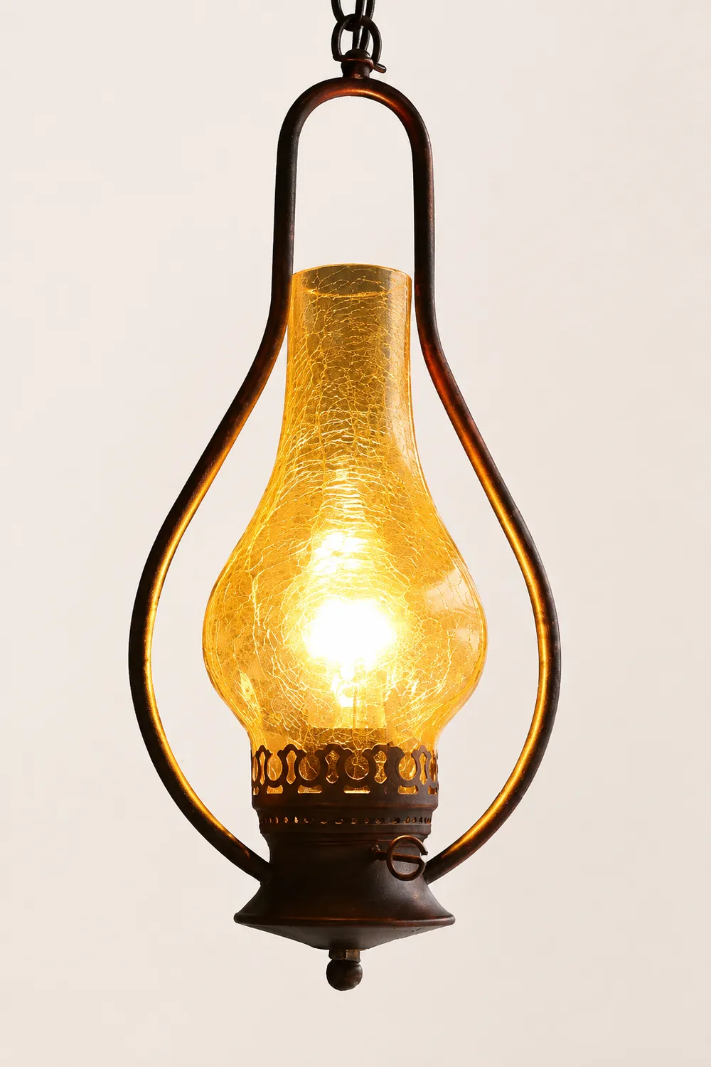 Alessio Rustic Vintage Kerosene LED Pendant Light - Lumpaz