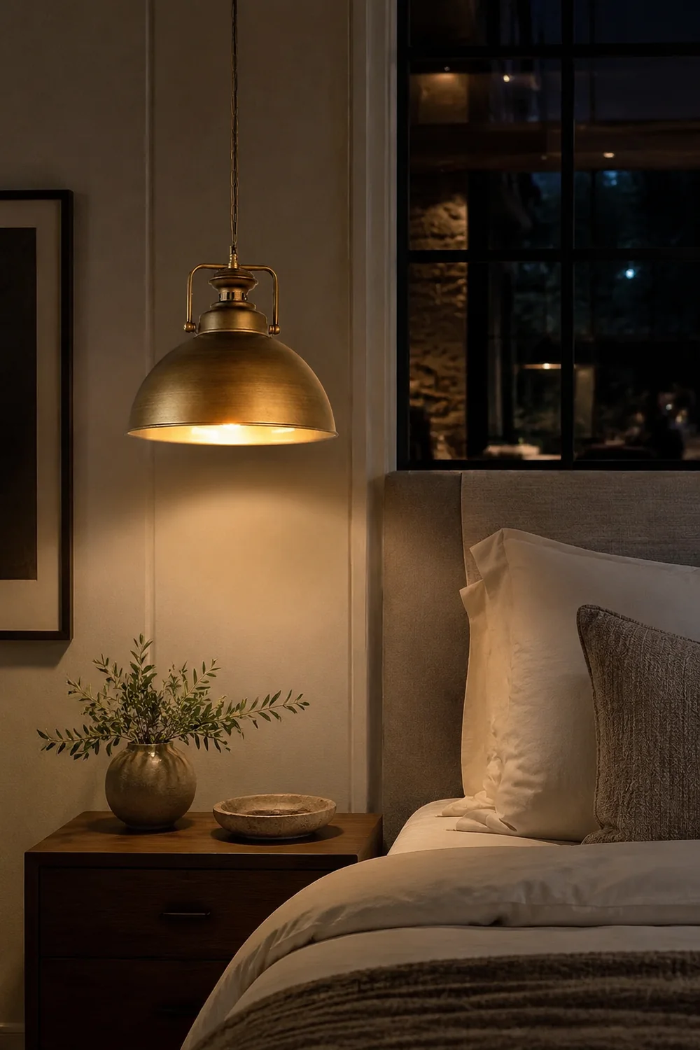 Alessio Vintage Metal Demo Industrial Rustic Pendant Light, Gold - Lumpaz