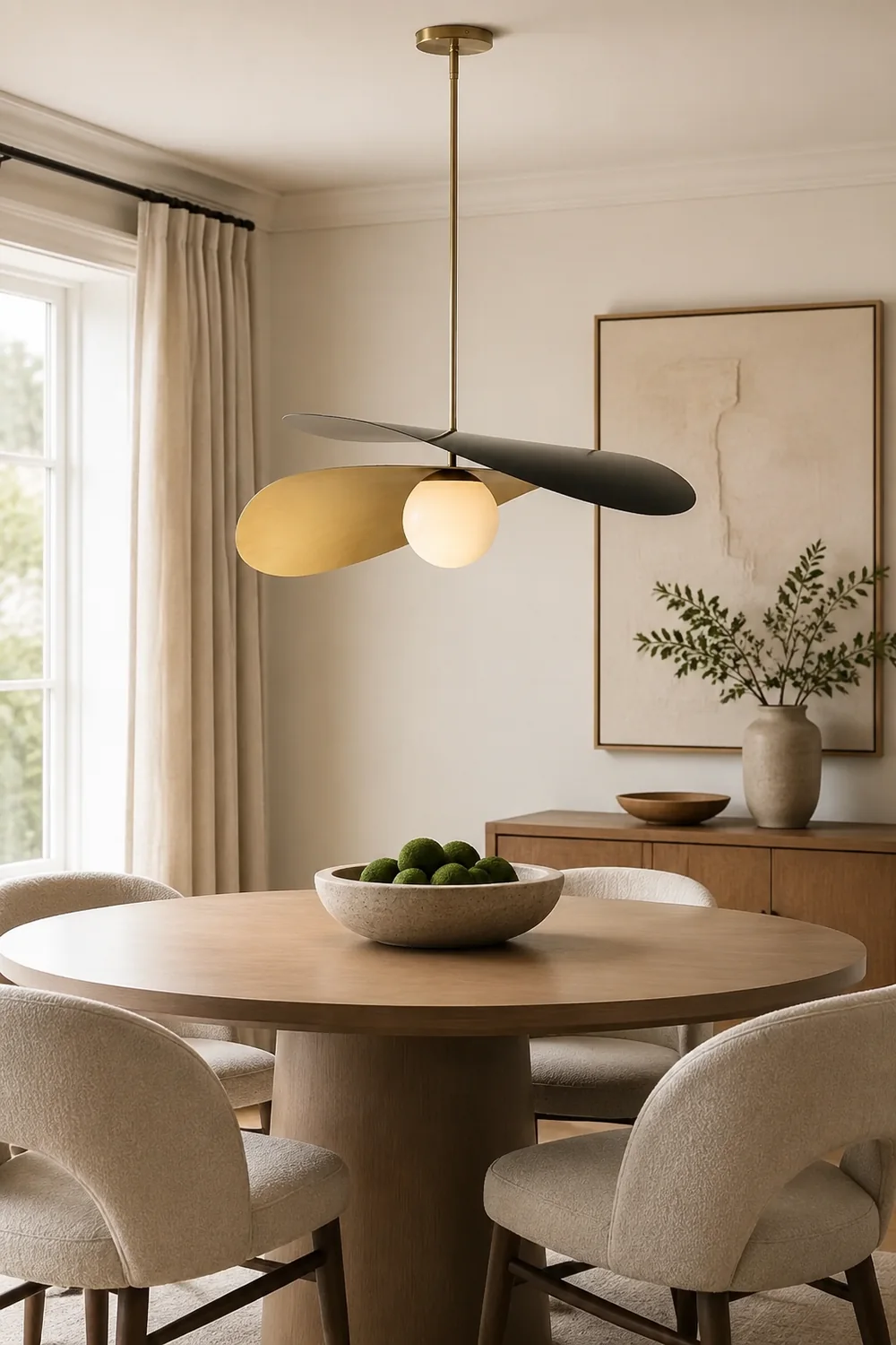 Carins Decorative Geometric Metal Pendant Light, Black/Gold - Lumpaz