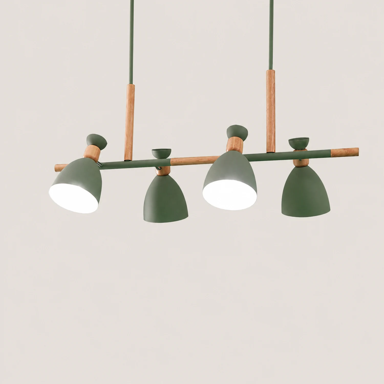 Morandi Nordic Multi Rope Wood Pendant Light, White/Green/Gray - Lumpaz