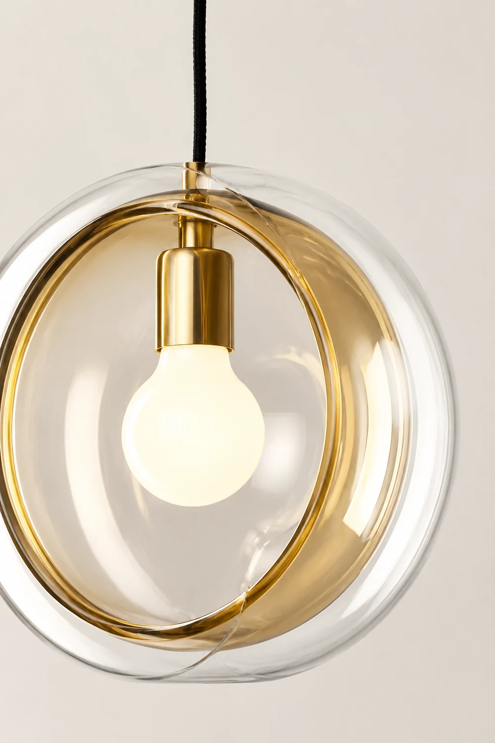 Hailie Art Round Glass Pendant Light, Metal&Glass, 6 Color - Lumpaz
