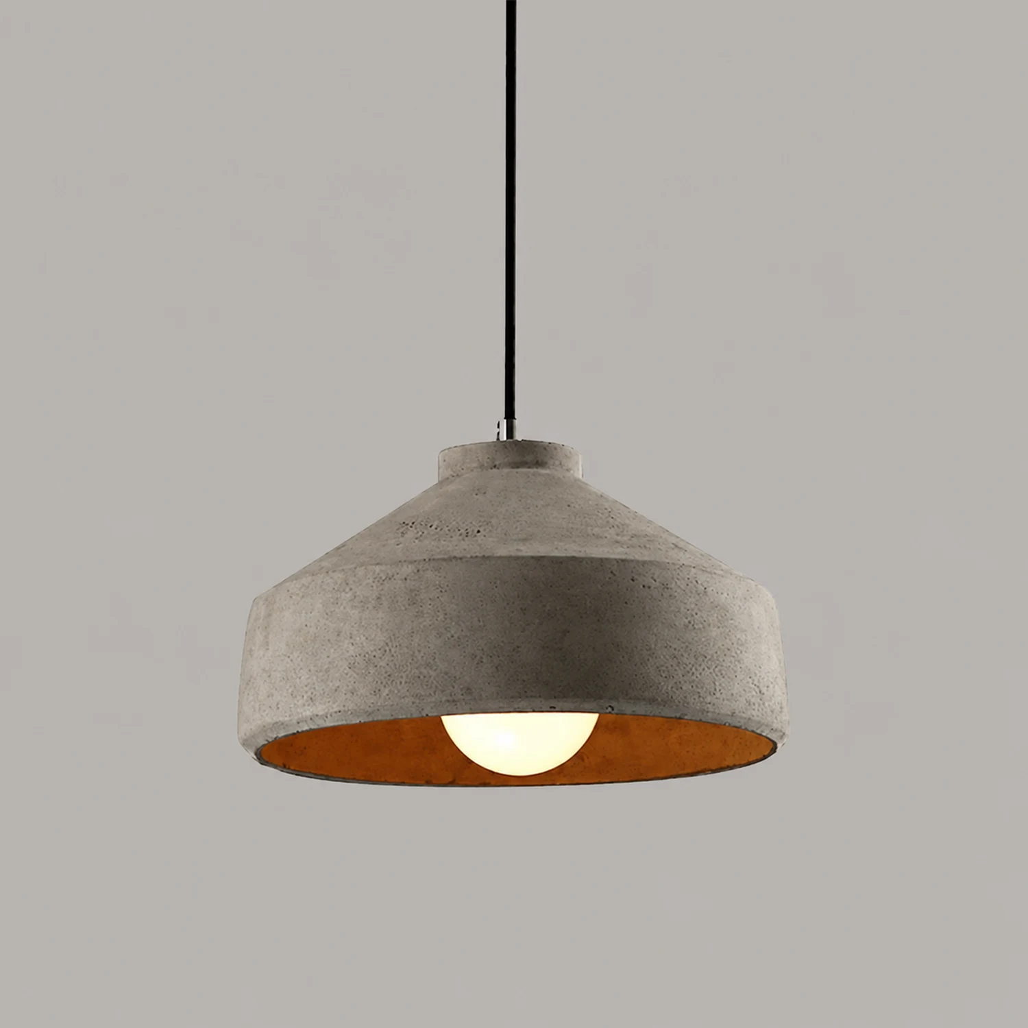 Byers Modern Dome Cement Pendant Light Gray Living Room - Lumpaz