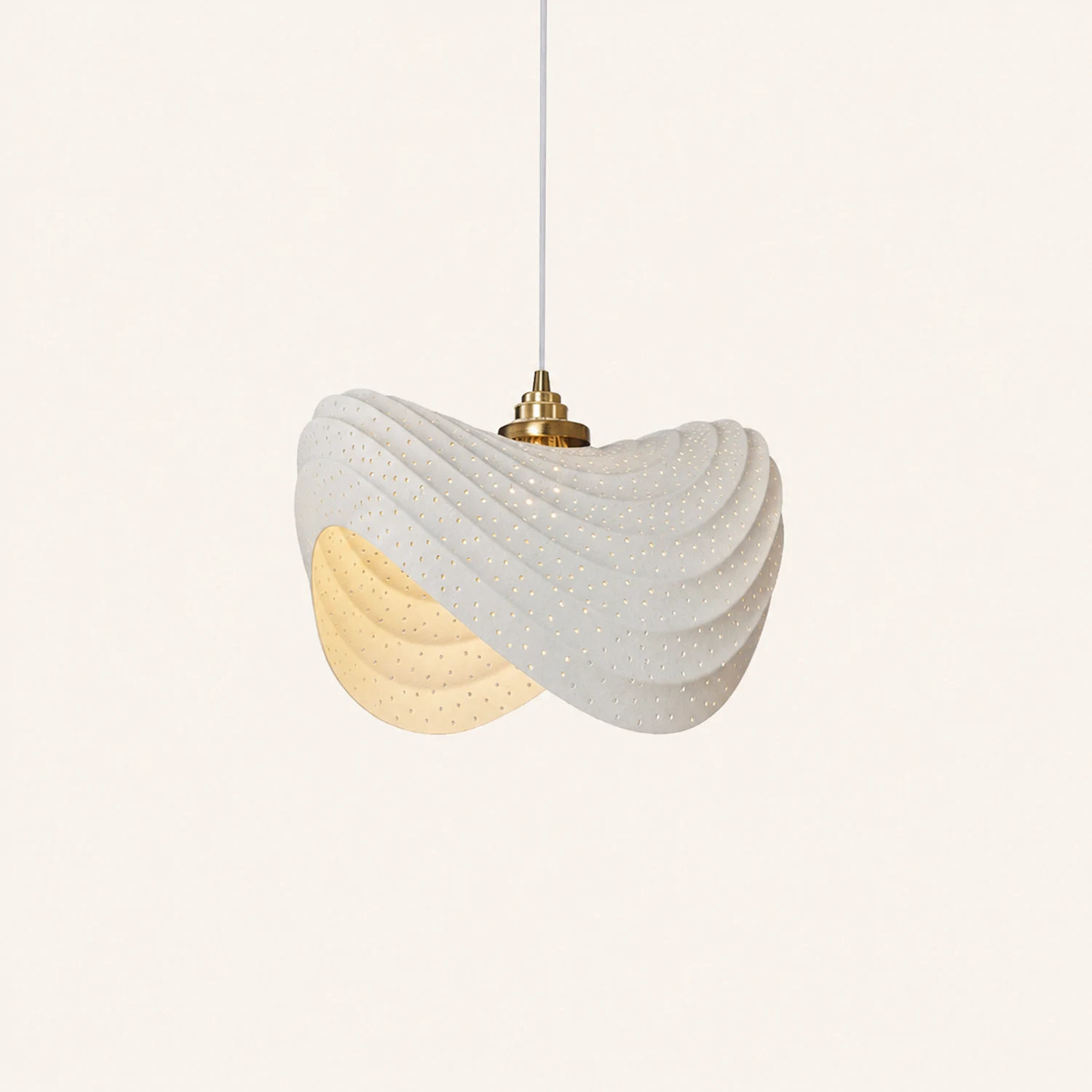 Renée Wabi-Sabi Minimalisme Ripple Pendant Light, Resin&Metal - Lumpaz