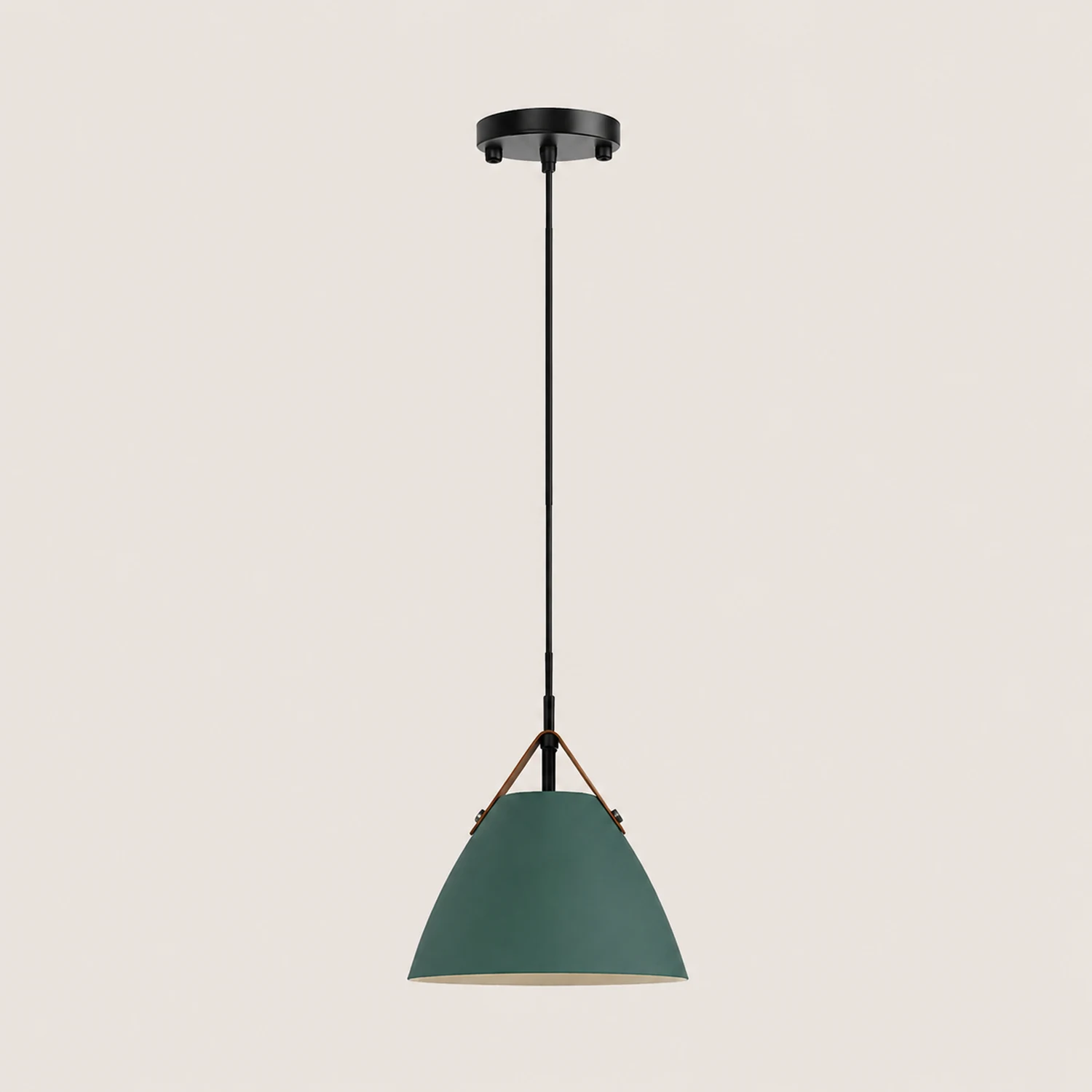 Morandi Modern Frisbee Shaped Metal Pendant Light, Black/White - Lumpaz