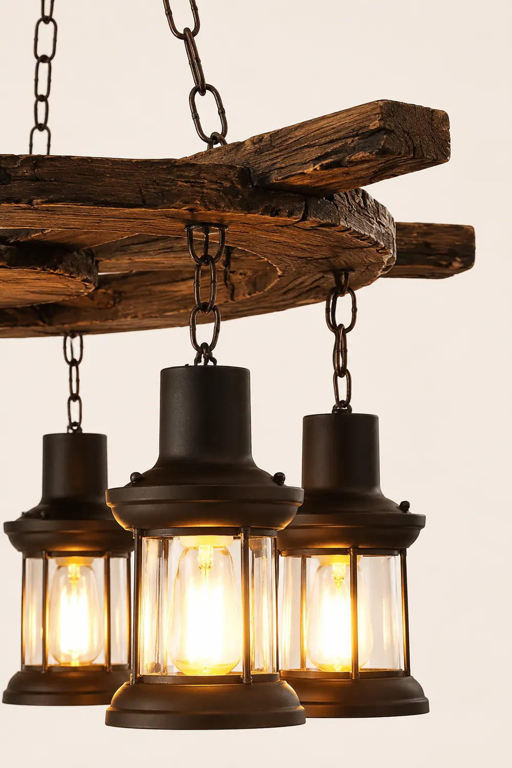 Austin Retro Rudder Metal & Wood Pendant Light, 6 Heads - Lumpaz