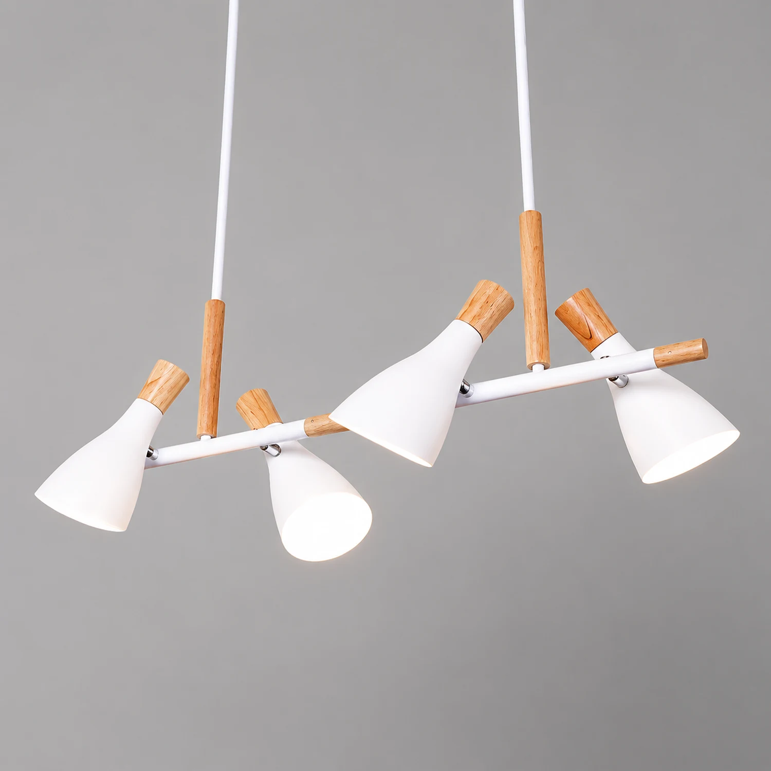 Morandi Nordic Multi Rope Wood Pendant Light, White/Green/Gray - Lumpaz