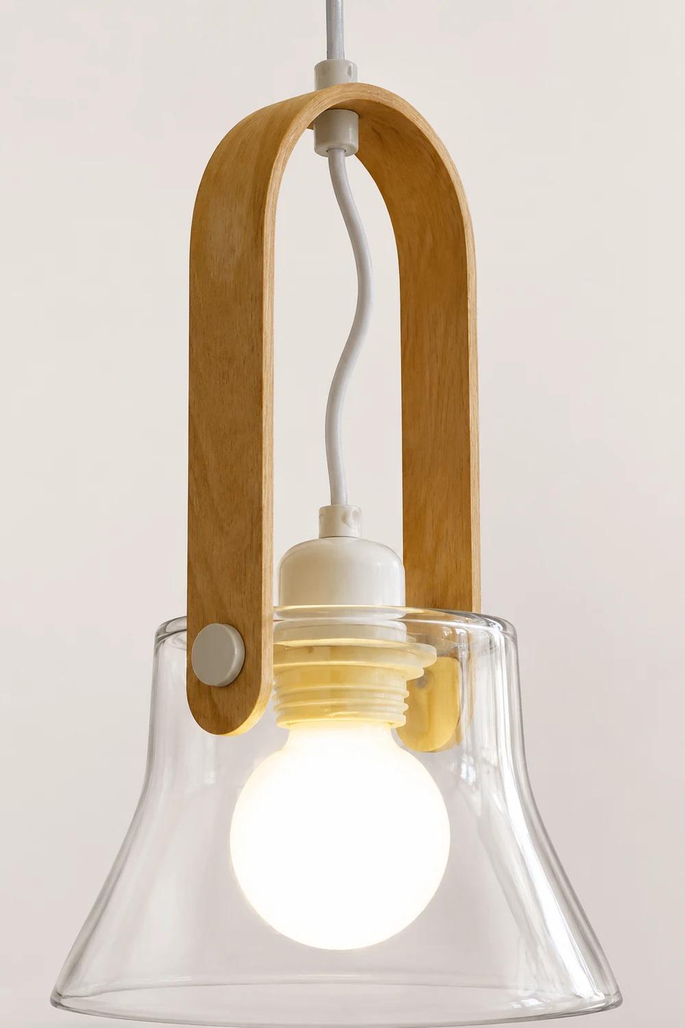 Hailie Minimalist Bowl Shaped Glass Pendant Light, Clear - Lumpaz