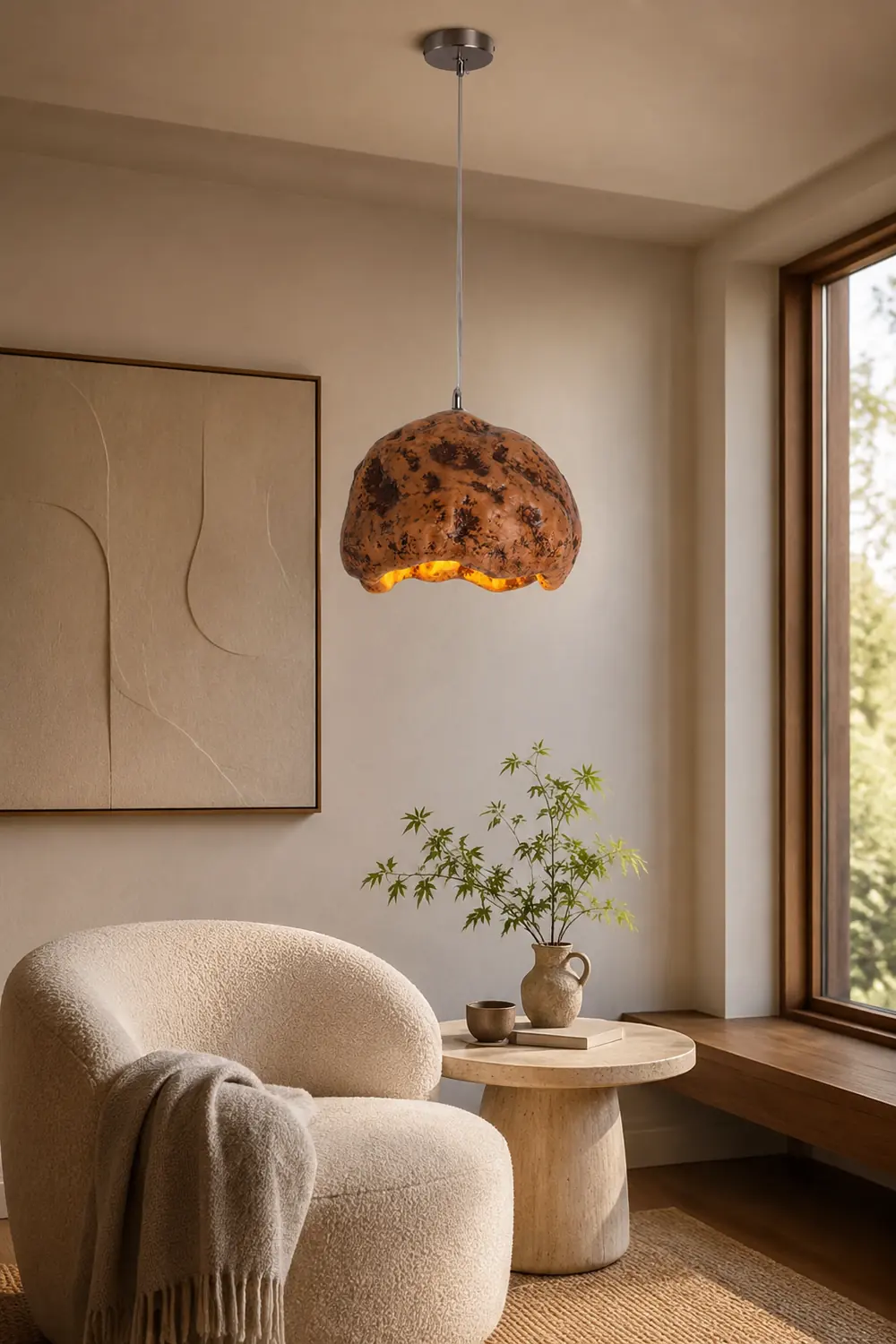 Byers Wabi Sabi Irregular Shape Resin Pendant Light, 3 Color - Lumpaz