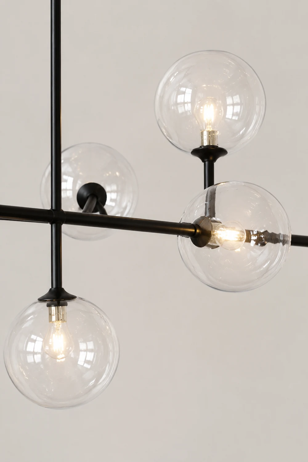 Valentina Modern Bubble Glass Pendant Light, Black - Lumpaz
