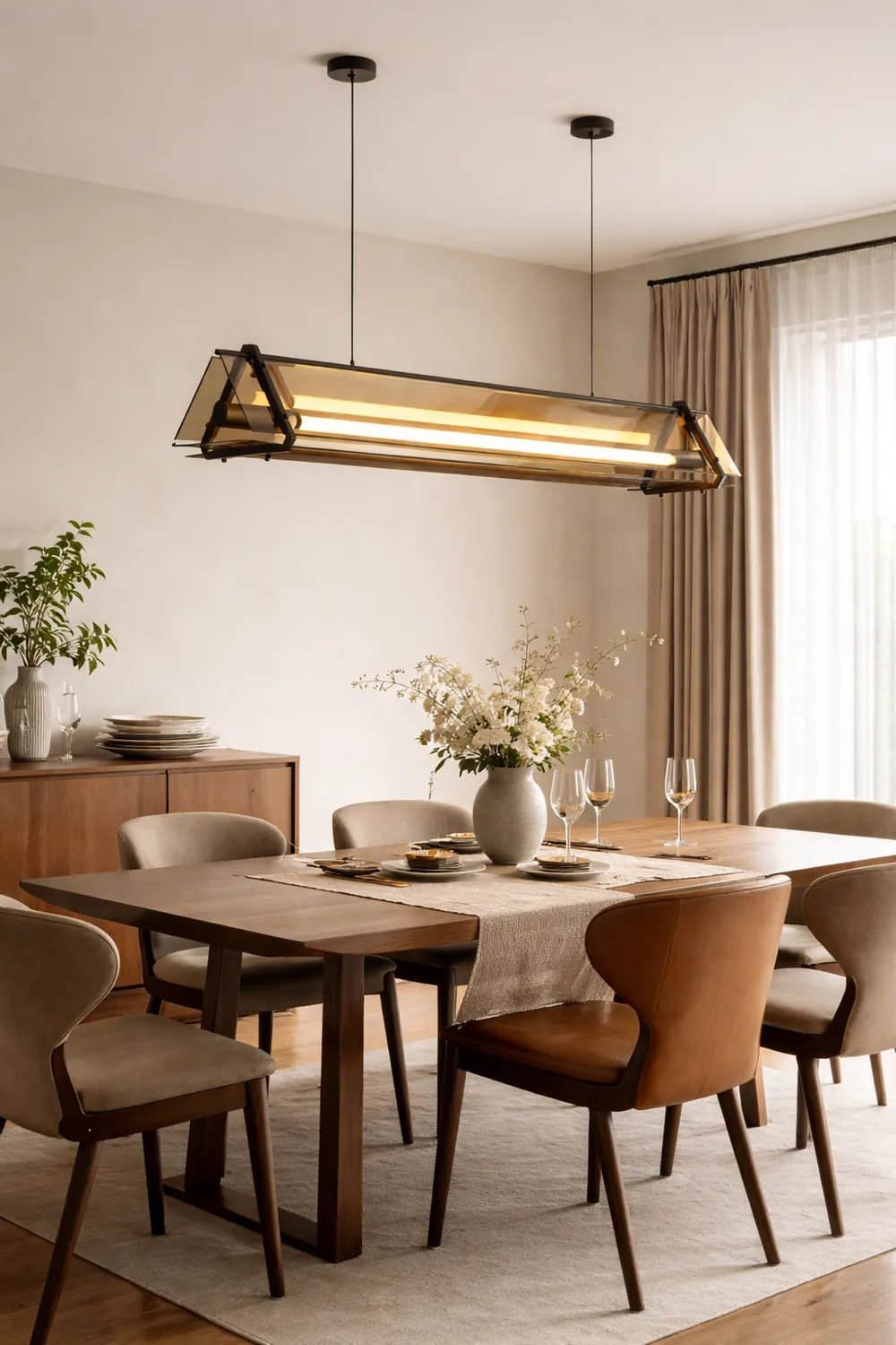 Edge Industrial Triangle Metal/Glass Pendant Light, Gold - Lumpaz