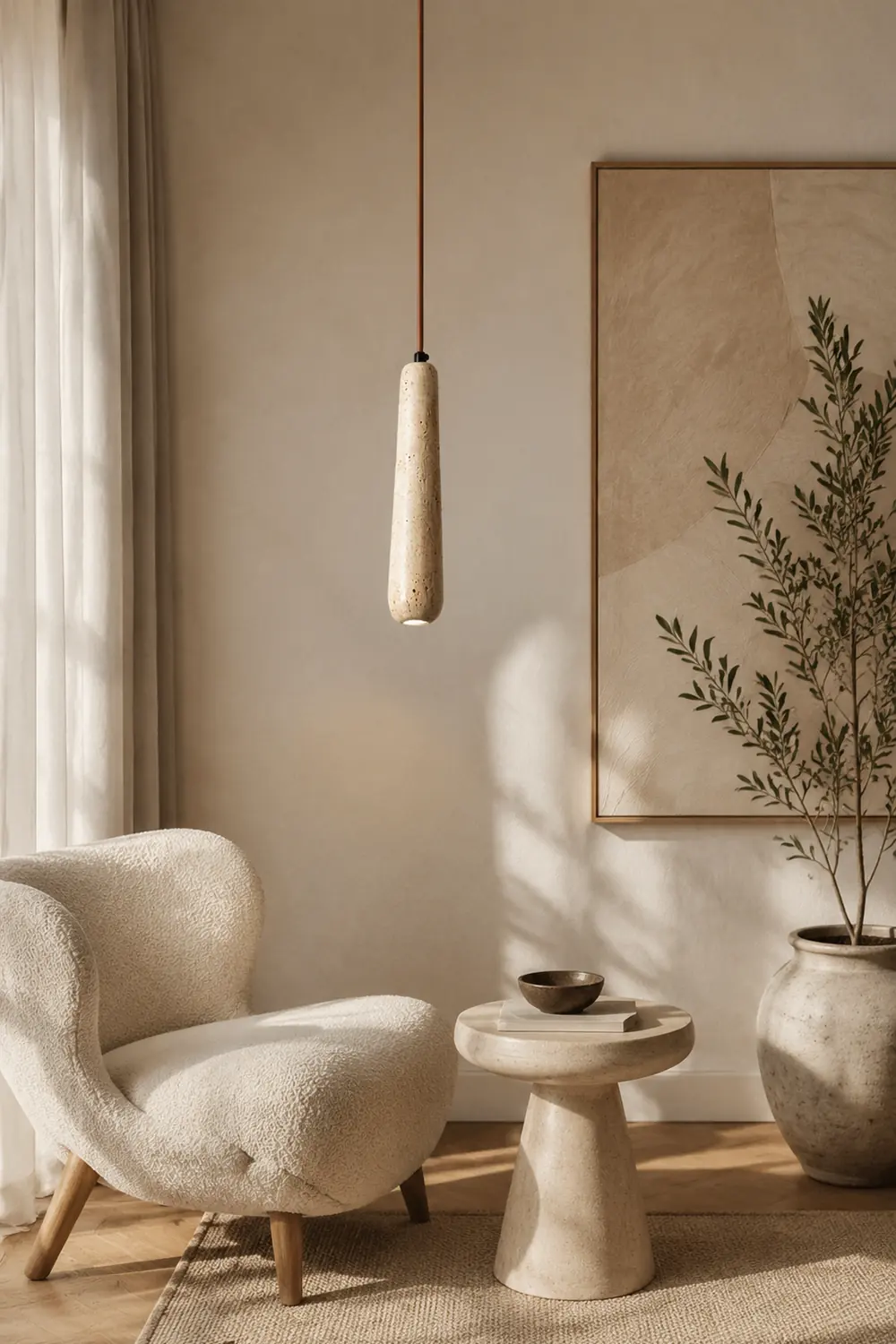 Ozawa Minimalist Wooden Pendant Light, Natural Wood Color - Lumpaz