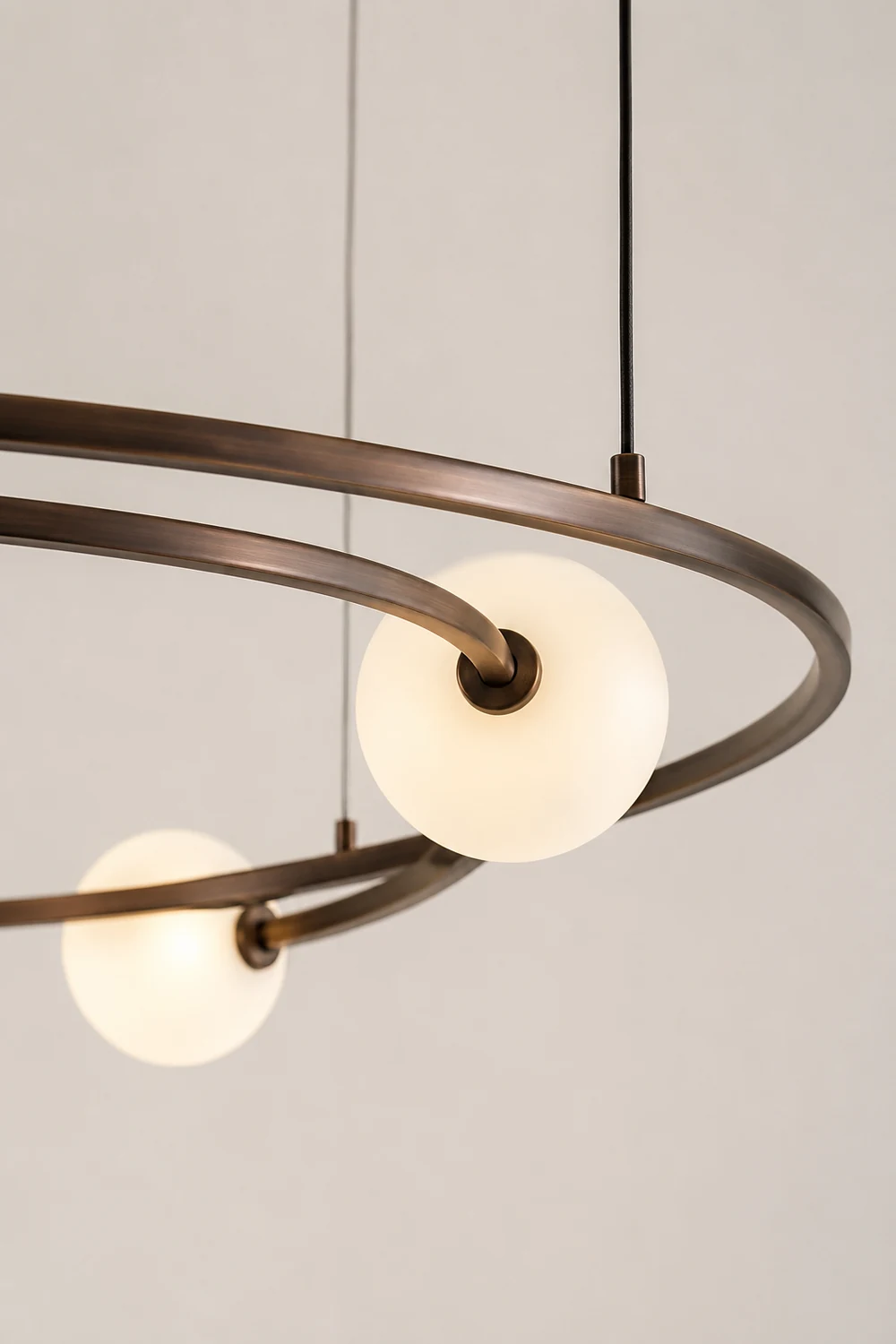 Valentina Modern Ring Metal Pendant Light, Black/Gold - Lumpaz