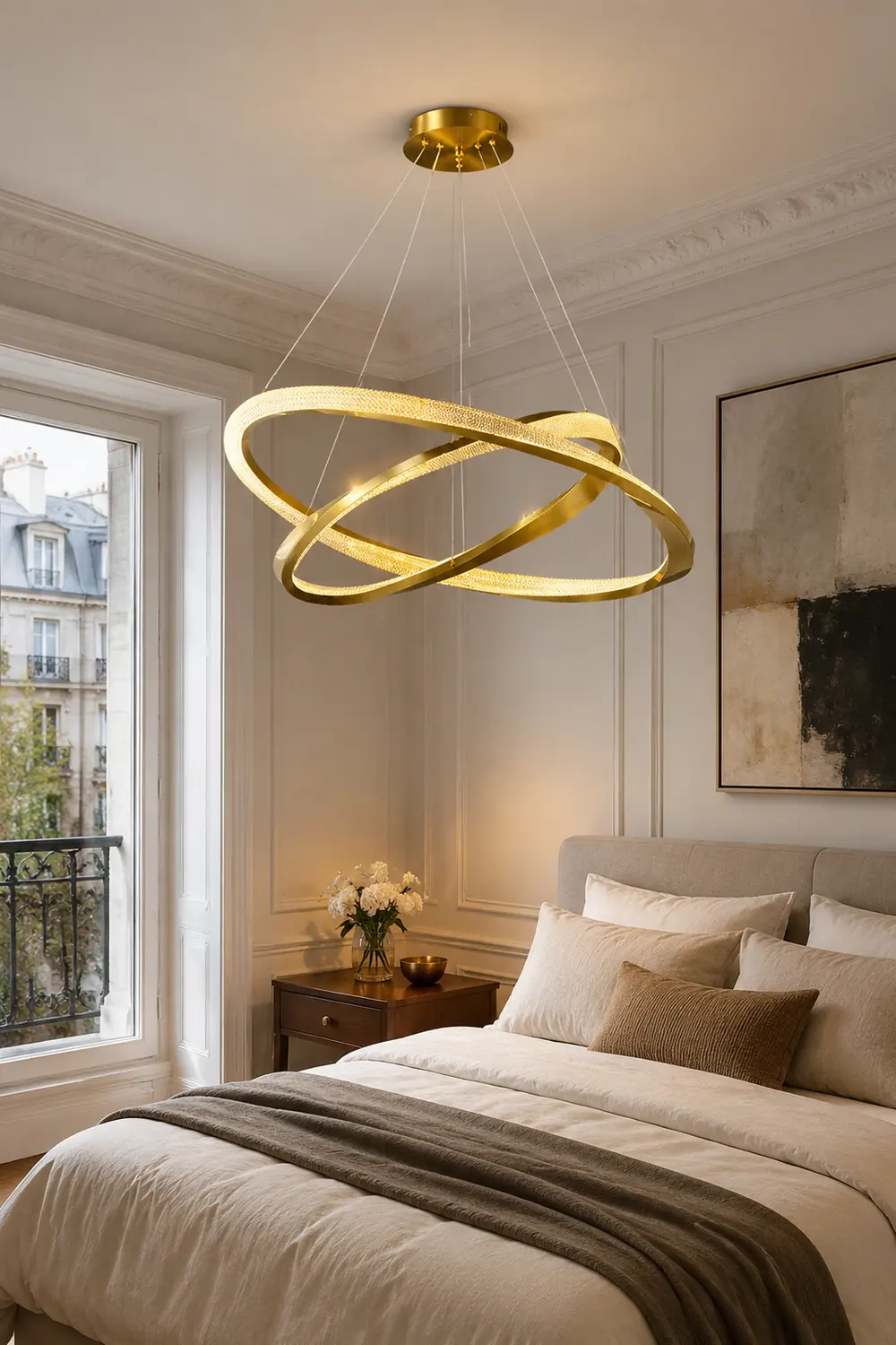 Arisha Minimalist  Ring Spiral Shape Metal Pendant Light,Gold - Lumpaz