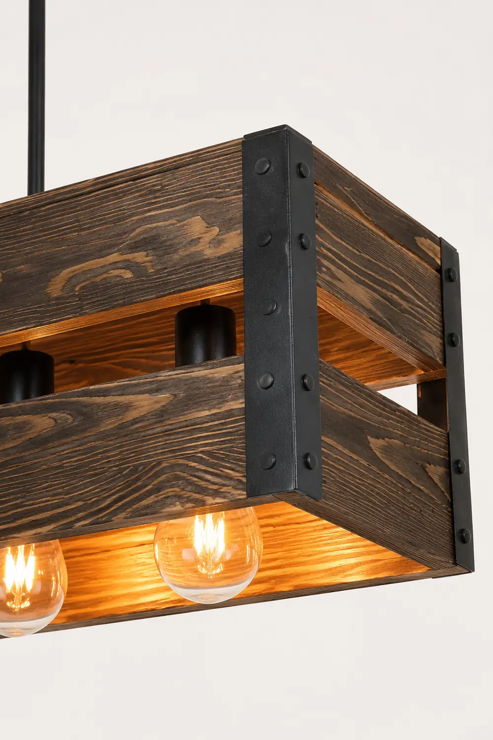 Alessio Retro LED Metal/Wood Pendant Light Living Room/Bedroom - Lumpaz