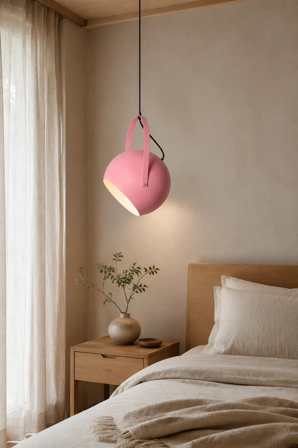 Morandi Colorful Art Deco Pendant Light, Spherical, Metal, Bedroom - Lumpaz