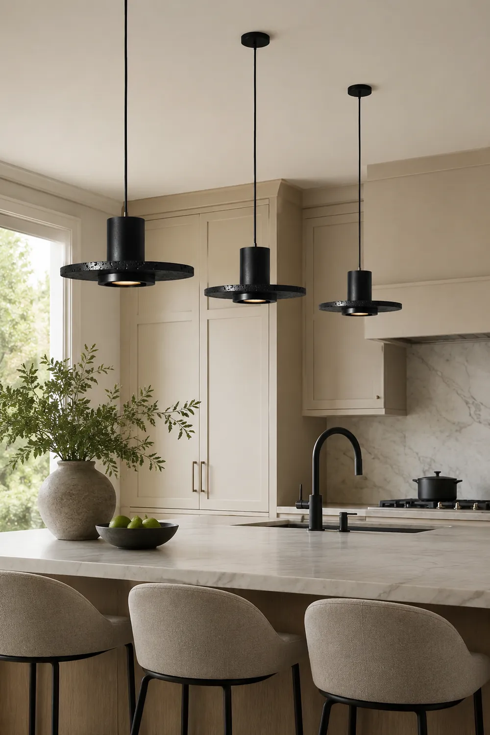 Zaid Black Designer Post-Modern Pendant Light - Lumpaz