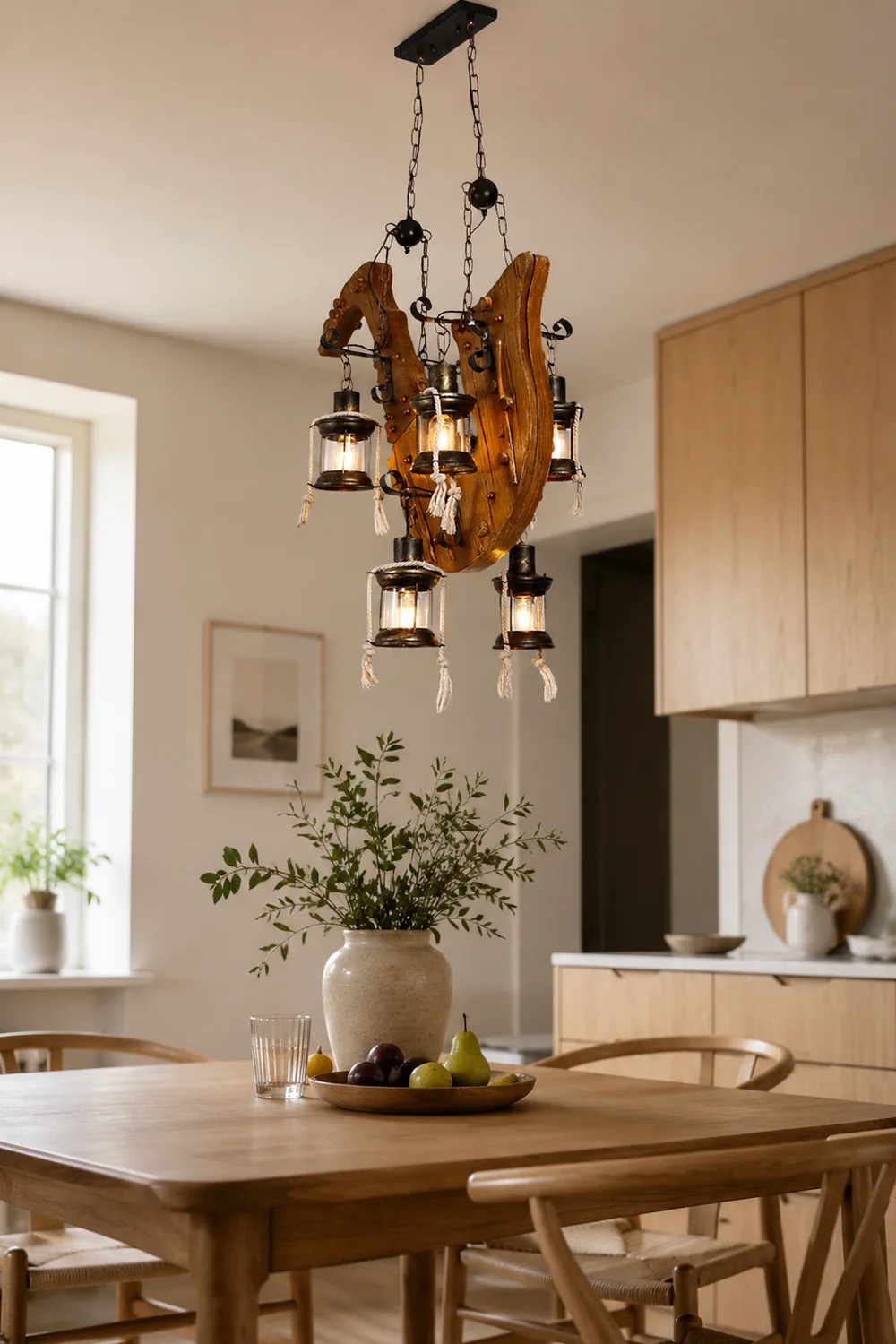 Austin Retro Saxophone Metal/Wood Pendant Light, Walnut - Lumpaz