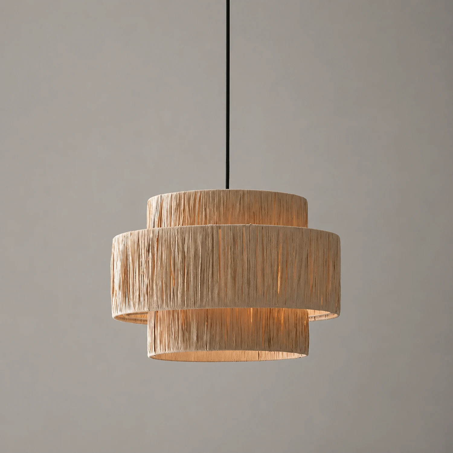 Muto Rustic Boho Rattan Pendant Light 3 Style Living Room - Lumpaz
