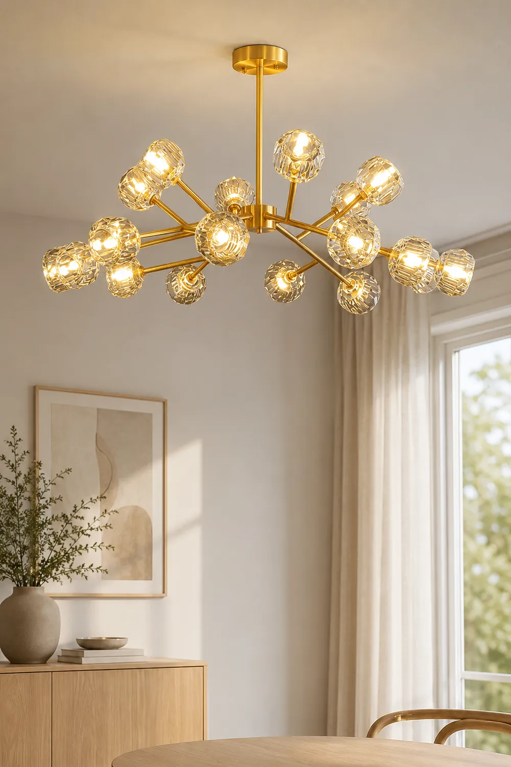 Valentina Modern Blown Metal Pendant Light, Gold - Lumpaz