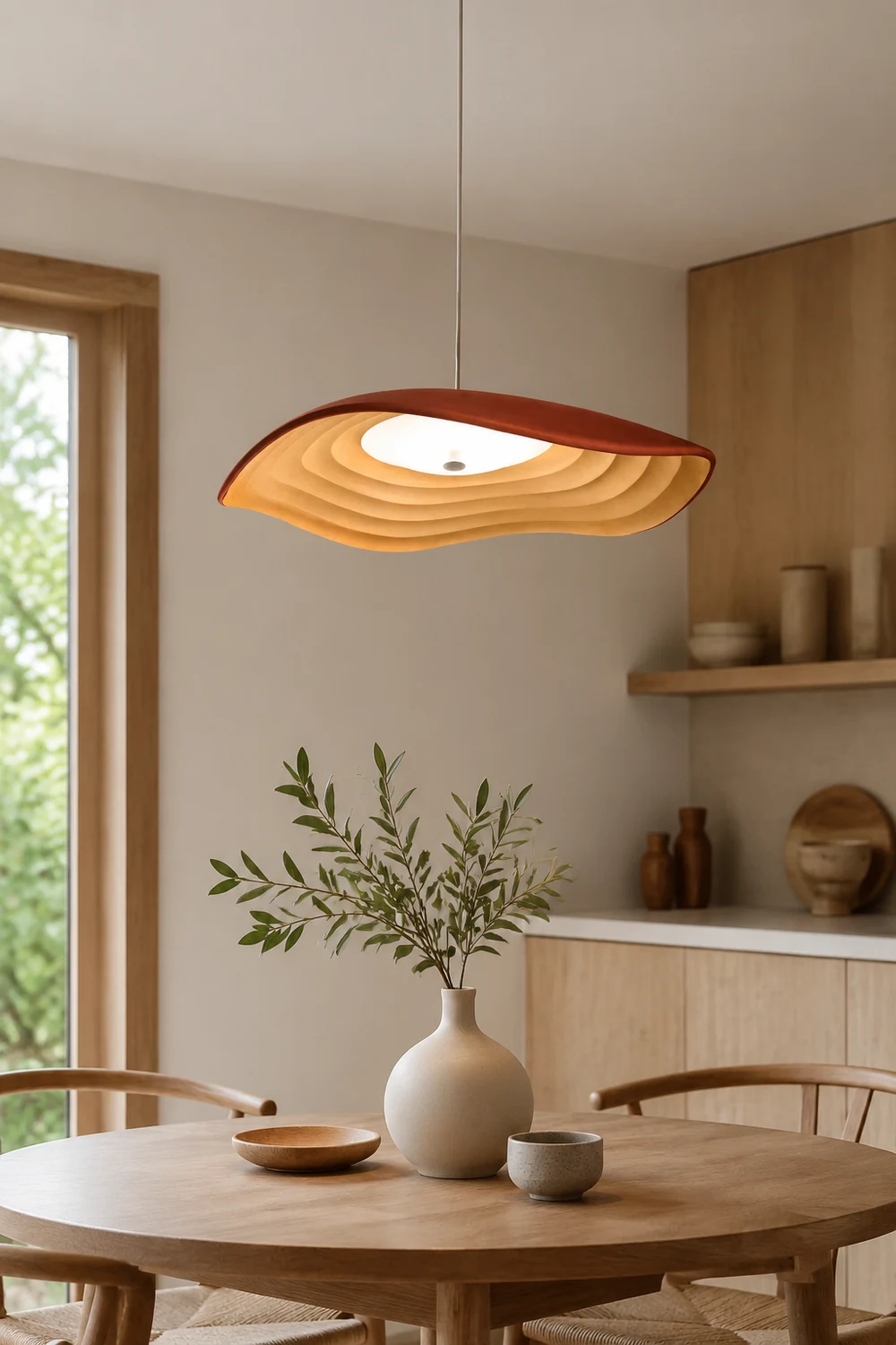 Carins Wabi-Sabi Resin LED Pendant Light, White/Orange/Black - Lumpaz