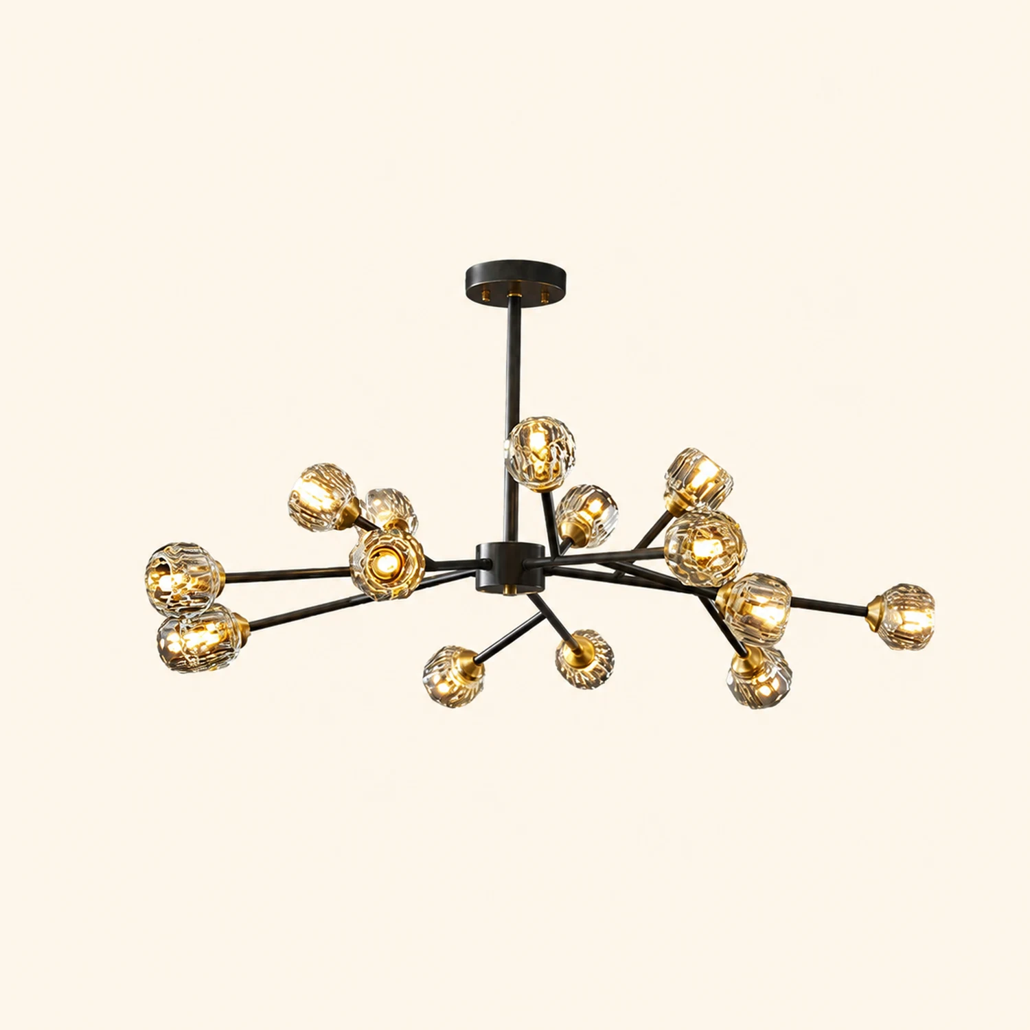 Valentina Modern Blown Metal Pendant Light, Gold - Lumpaz