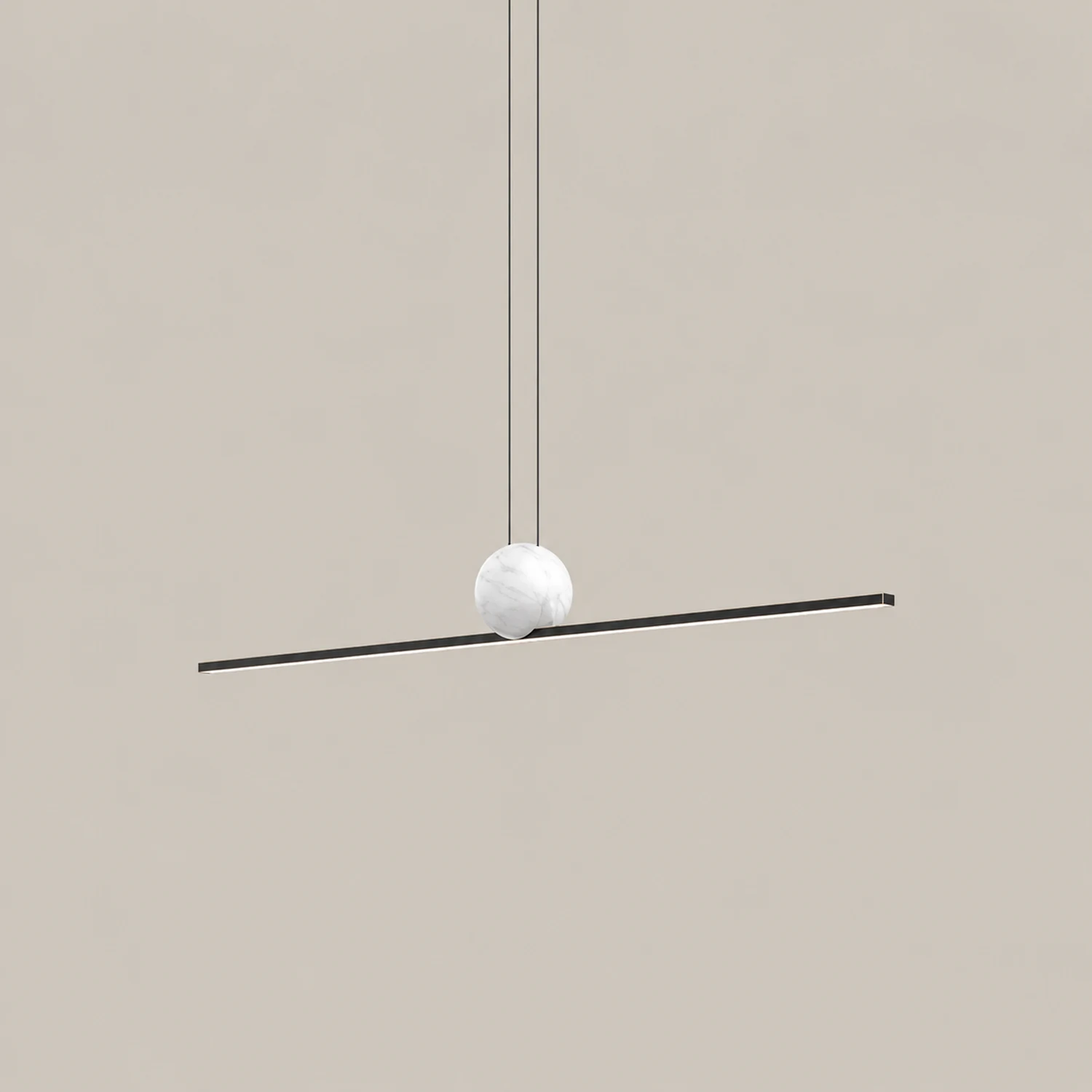 Edge Pendant Light 2 Color, Metal & Marble, 35.4"/47.2"/59" - Lumpaz