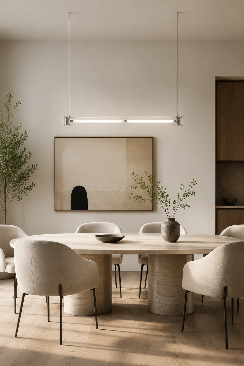 Edge Minimalist Linear Metal Pendant Light,White - Lumpaz
