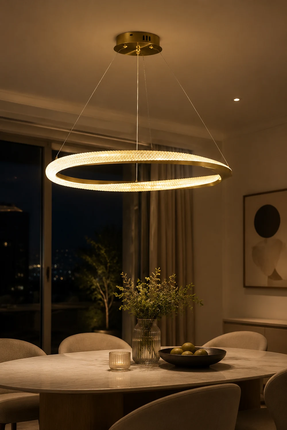 Kirsten Pendant Light, Aluminium & Arcylic, 1/2 Rings, 2 Color - Lumpaz