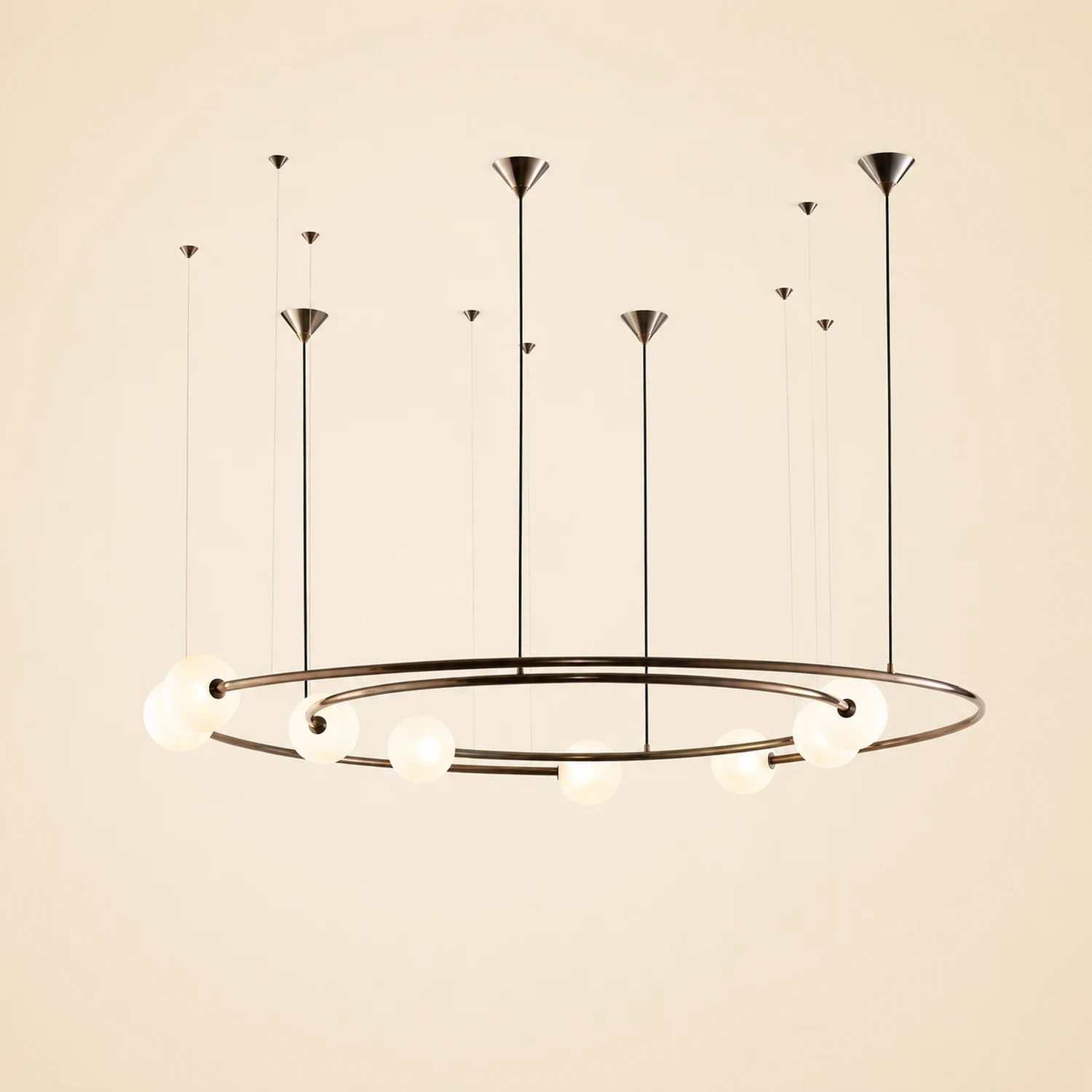 Valentina Modern Ring Metal Pendant Light, Black/Gold - Lumpaz