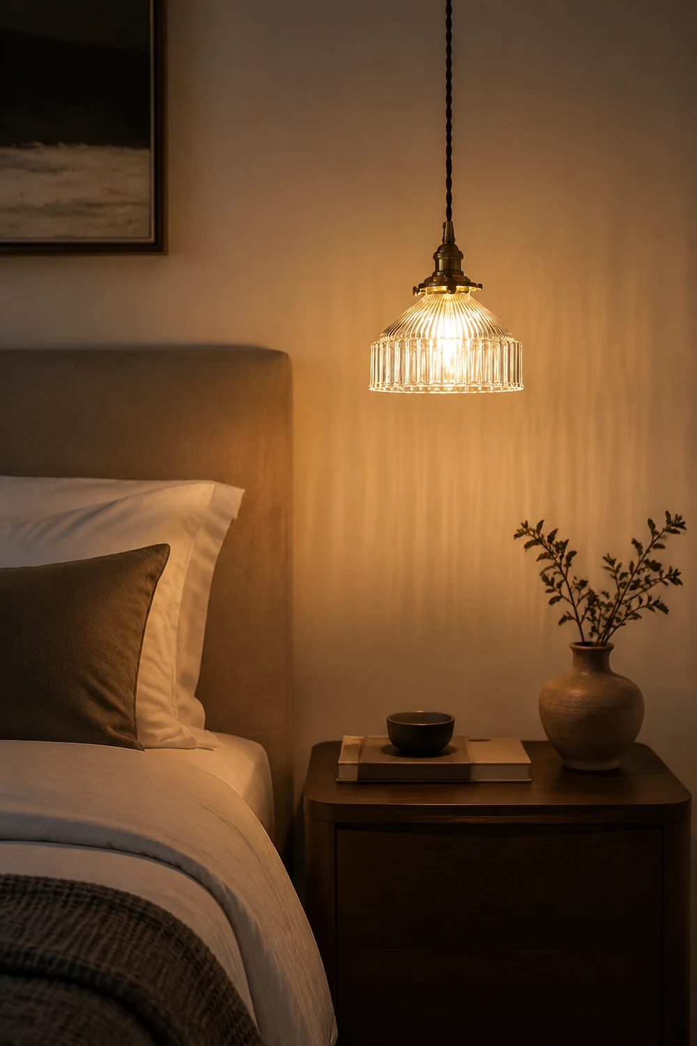 Cairns Pendant Light Dome Vintage, Glass, Brass/Black, Dining Room - Lumpaz