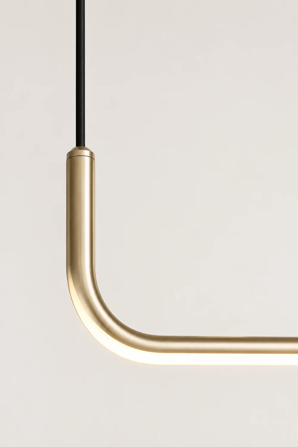 Edge Modern Linear Pendant Light Double Frame, Black/Gold - Lumpaz