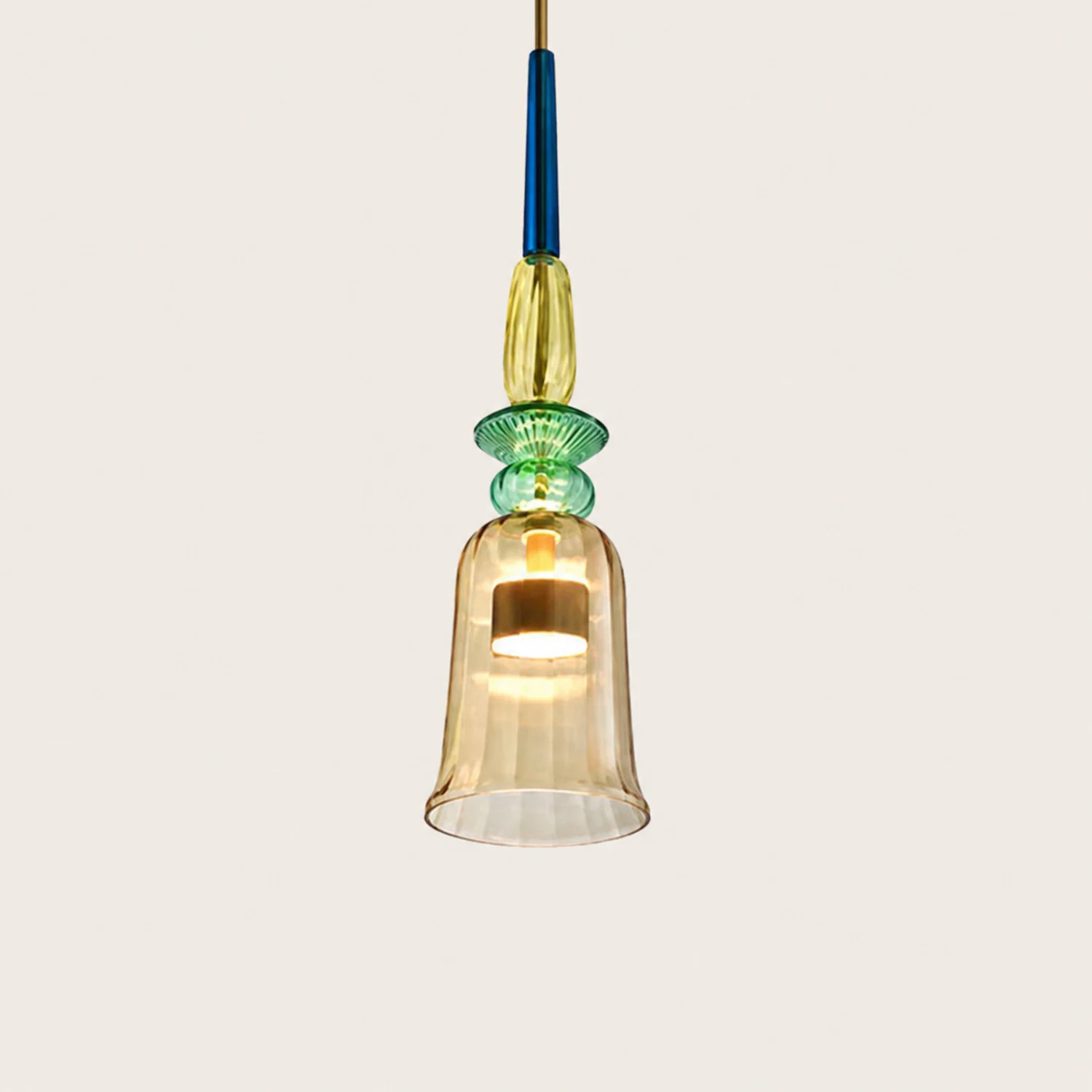 Hailie Modern Cup Glass Pendant Light, Colorful Bedroom, Living Room - Lumpaz