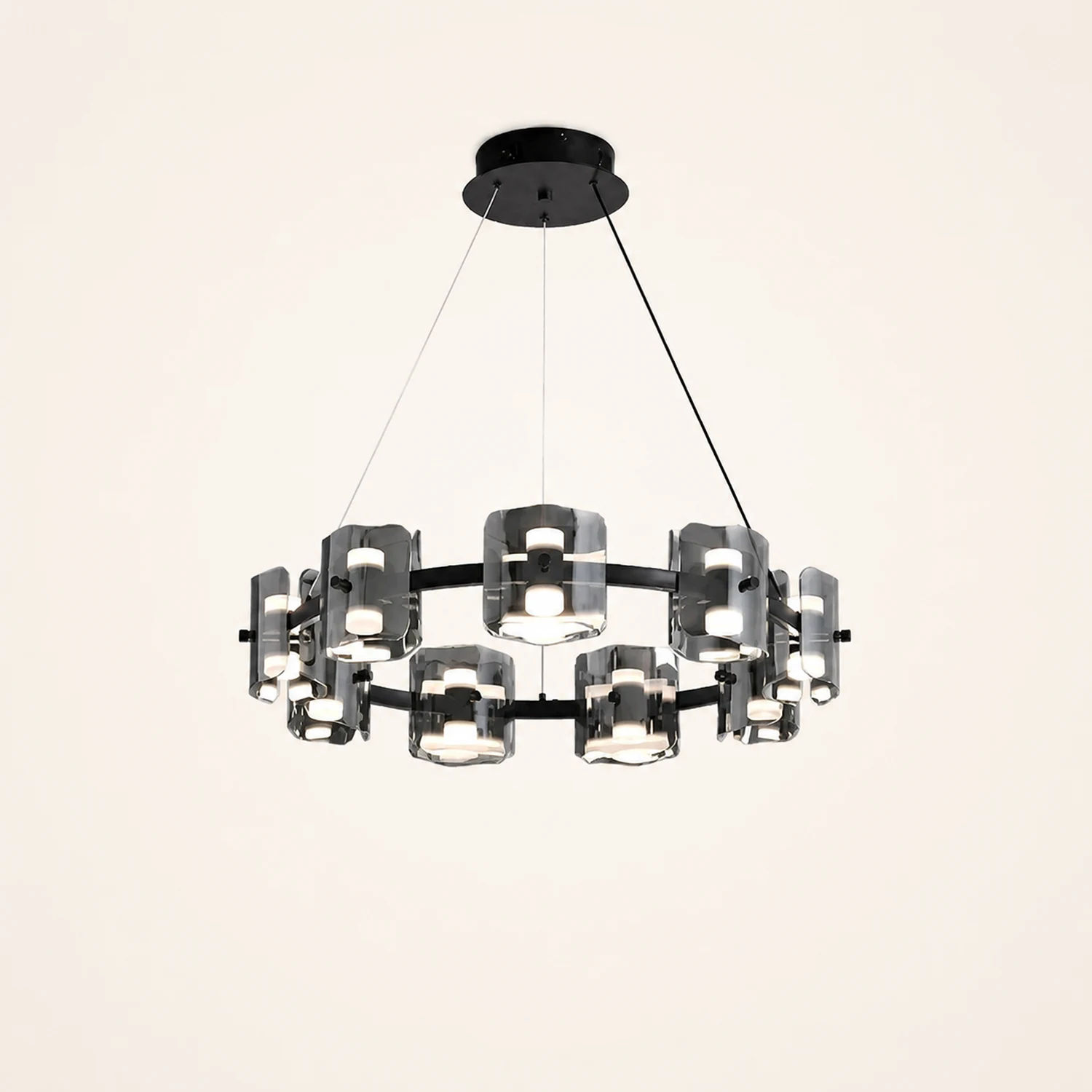 Evette Minimalist Round Metal Pendant Light,Black/Gold - Lumpaz