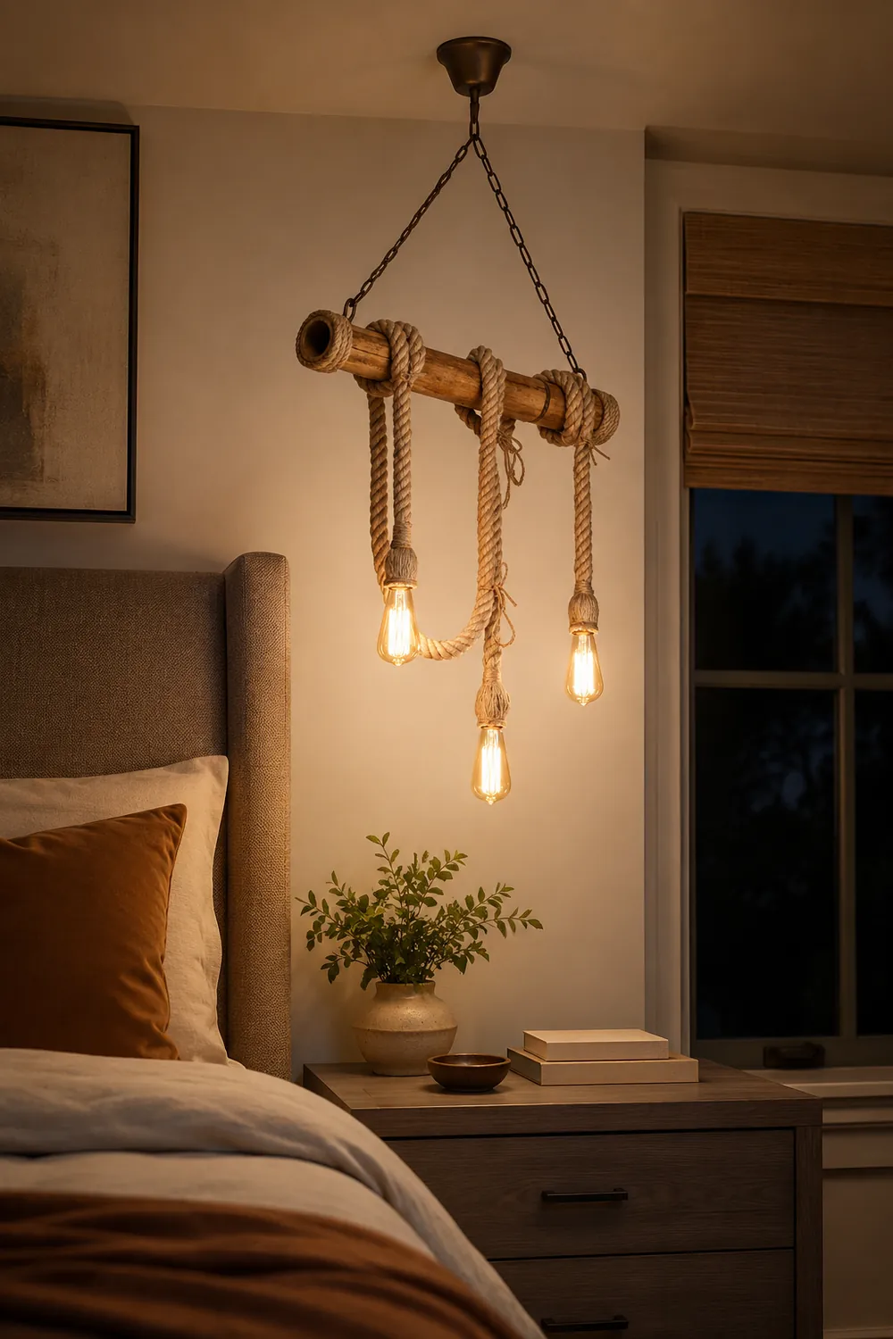 Alessio Vintage Retro Resin Pendant Light, flaxen - Lumpaz