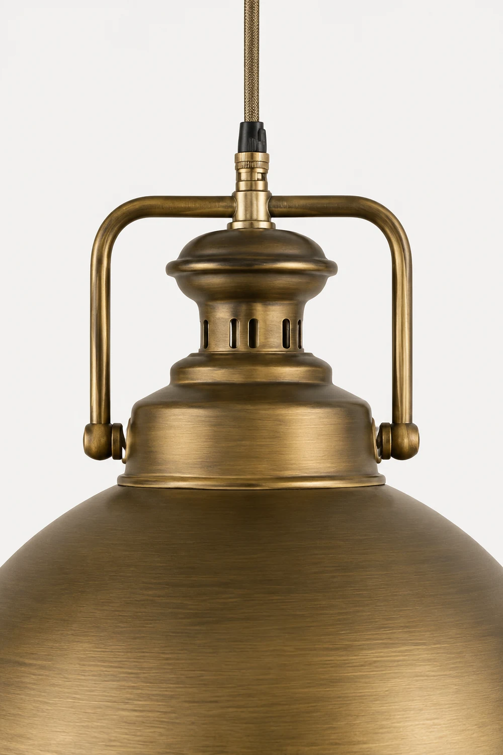 Alessio Vintage Metal Demo Industrial Rustic Pendant Light, Gold - Lumpaz