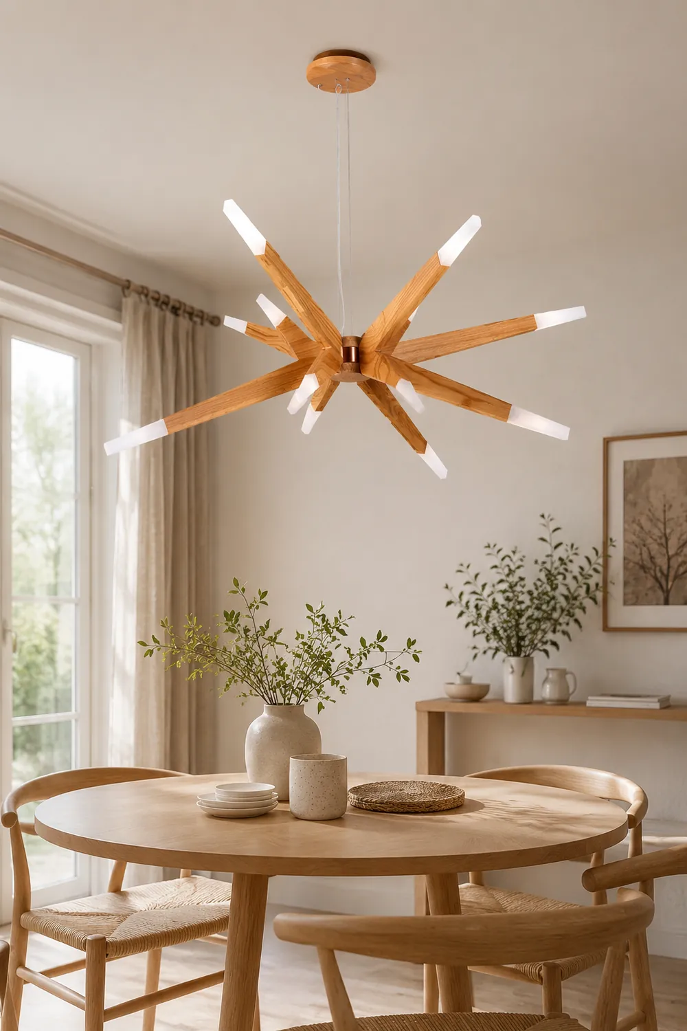Ozawa Handmade Natural Branch Wood Pendant Light, Living Room - Lumpaz