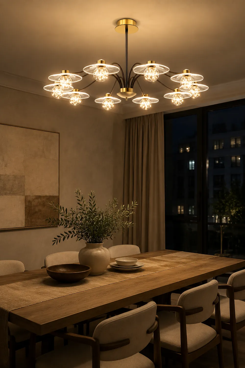 Carins Modern Blown Metal Pendant Light, Gold, Metal/Acrylic/Glass - Lumpaz