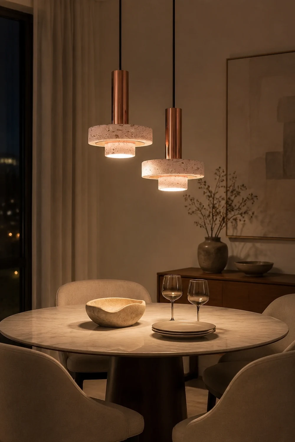 Zaid Modern LED Art Deco Colorful Pendant Light, Terrazzo - Lumpaz