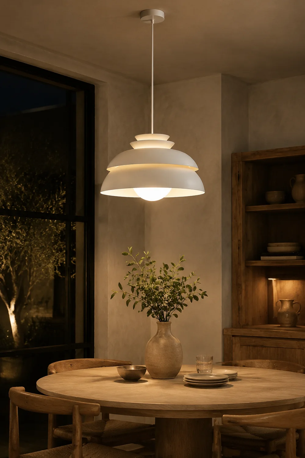 Morandi Modern White Pendant Light, Metal - Lumpaz