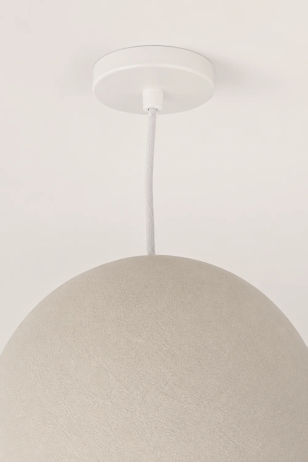 Byers Simple Ball Shape Metal Pendant Light, White/Gray - Lumpaz