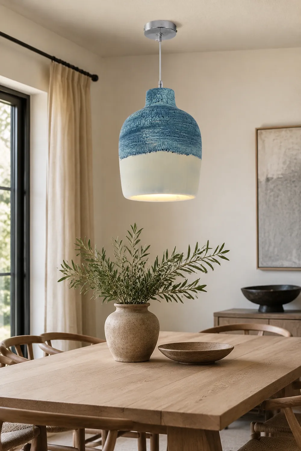Byers Wabi Sabi Jar Shaped Resin Pendant Light, 4 Color - Lumpaz